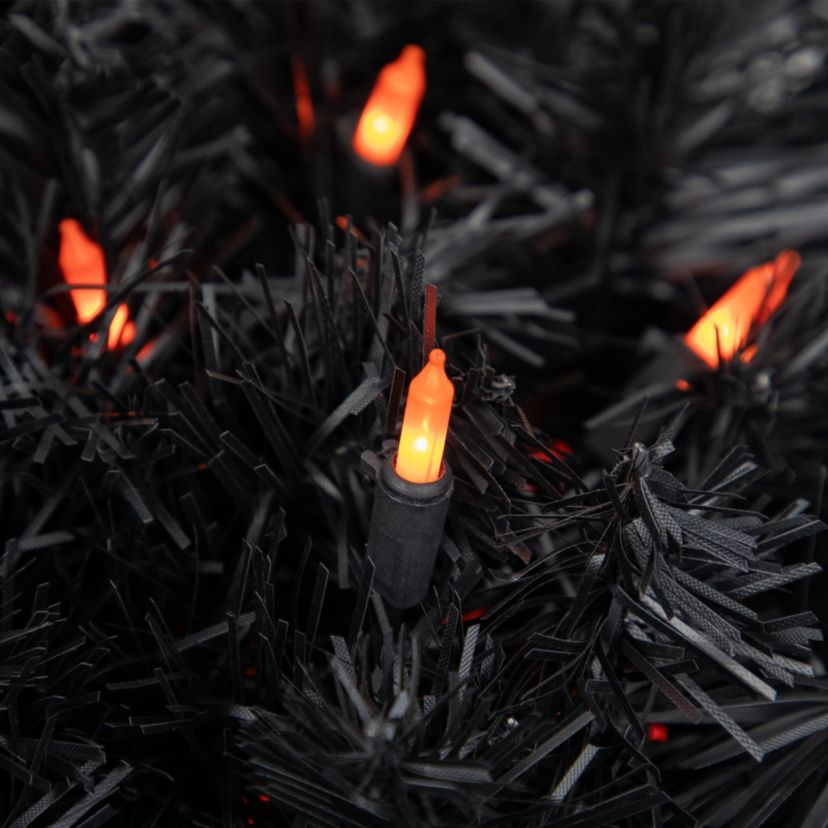 100-Count Orange Mini Halloween Light Set 20ft Black Wire