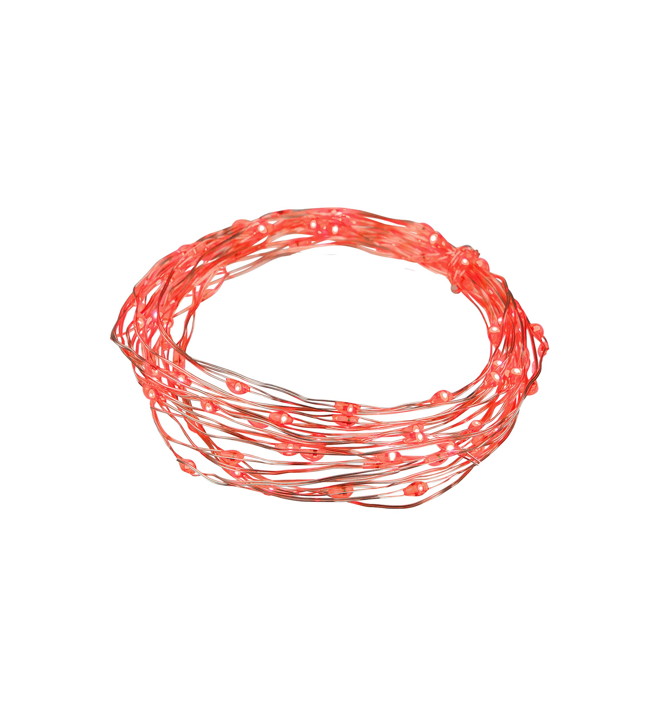 100ct Red LED Micro Fairy Lights - 20ft  Copper Wire