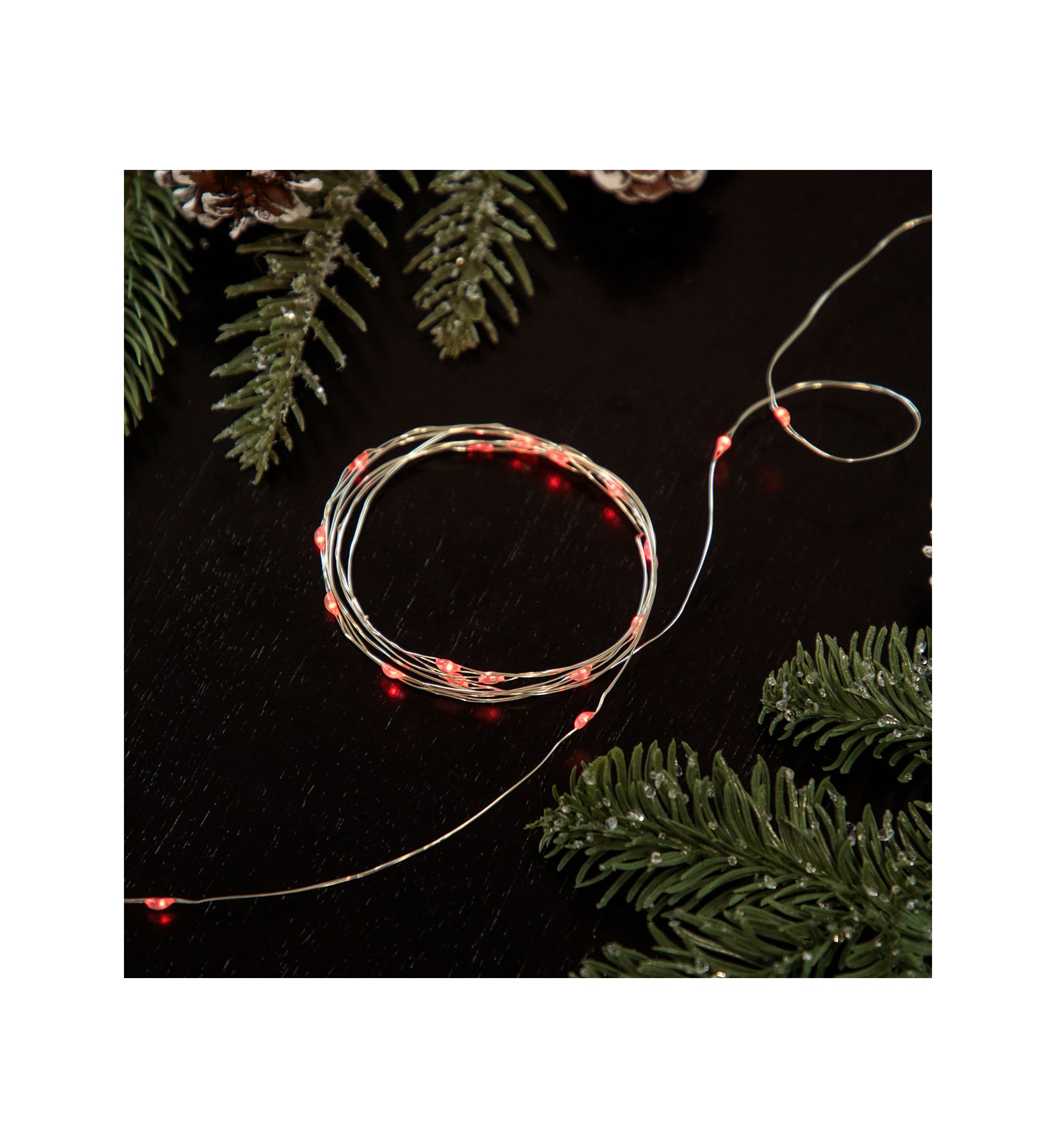 100ct Red LED Micro Fairy Lights - 20ft  Copper Wire