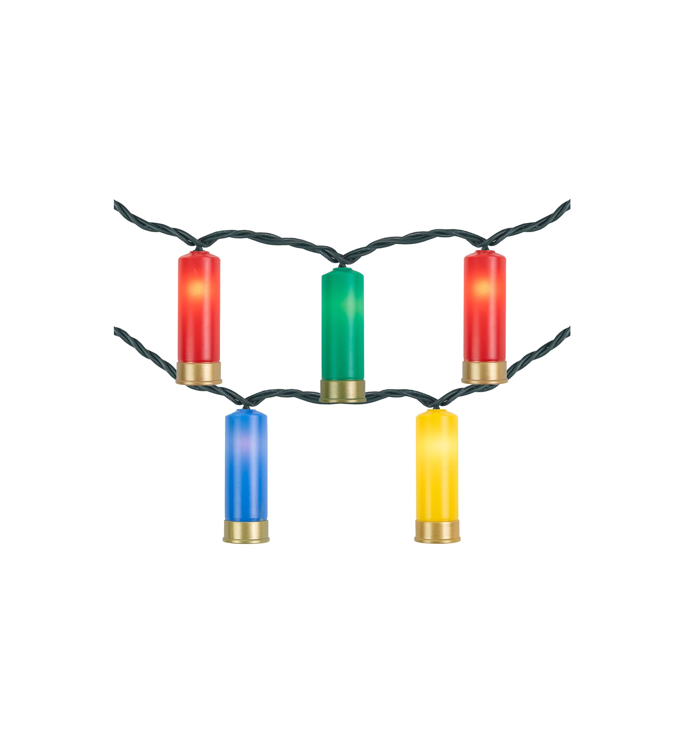 10ct Multi-Color Shotgun Shell Novelty Christmas Light Set  Clear Lights
