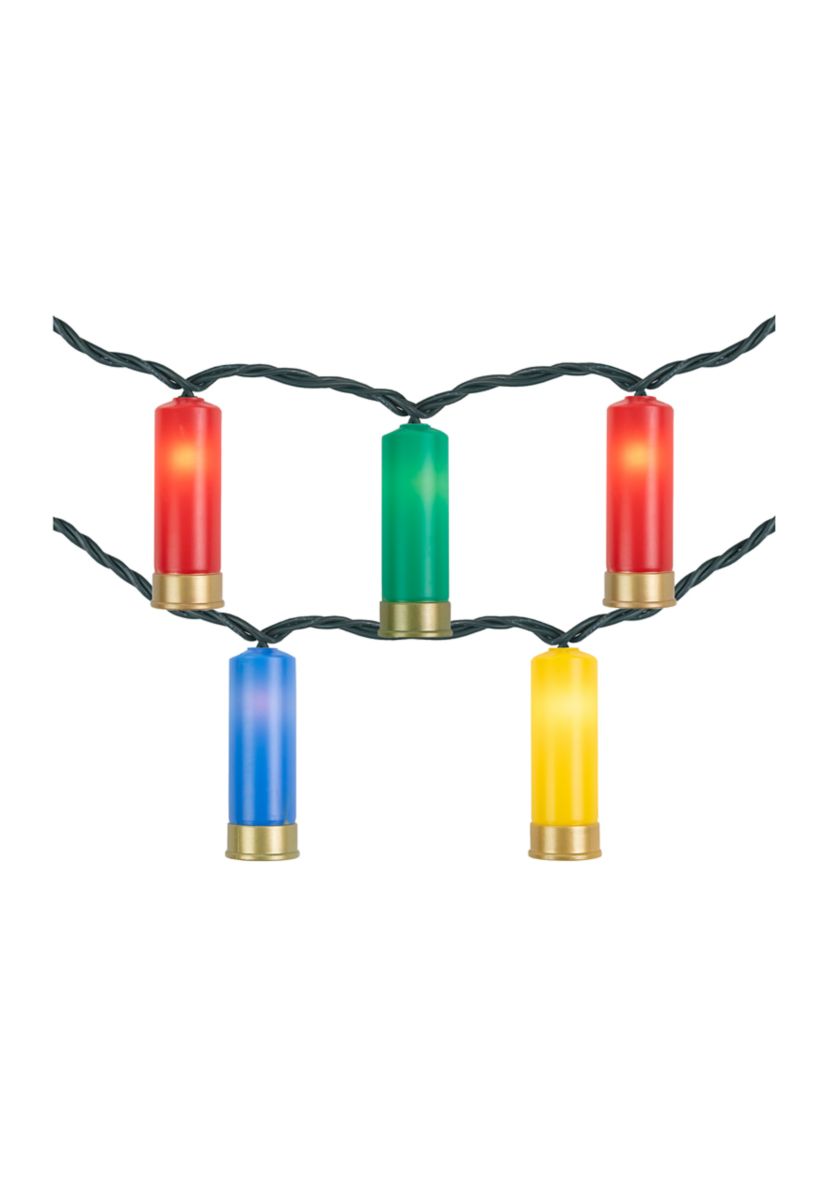 10ct Multi-Color Shotgun Shell Novelty Christmas Light Set  Clear Lights