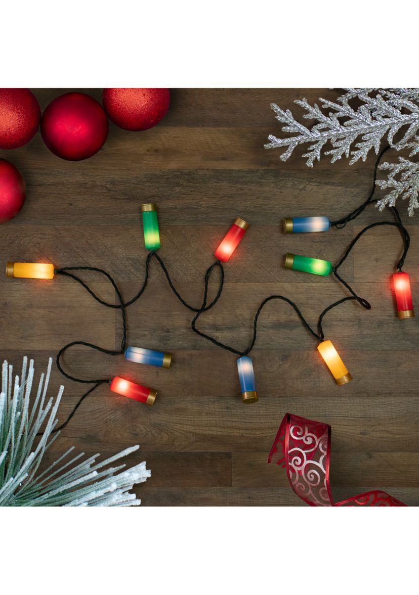 10ct Multi-Color Shotgun Shell Novelty Christmas Light Set  Clear Lights