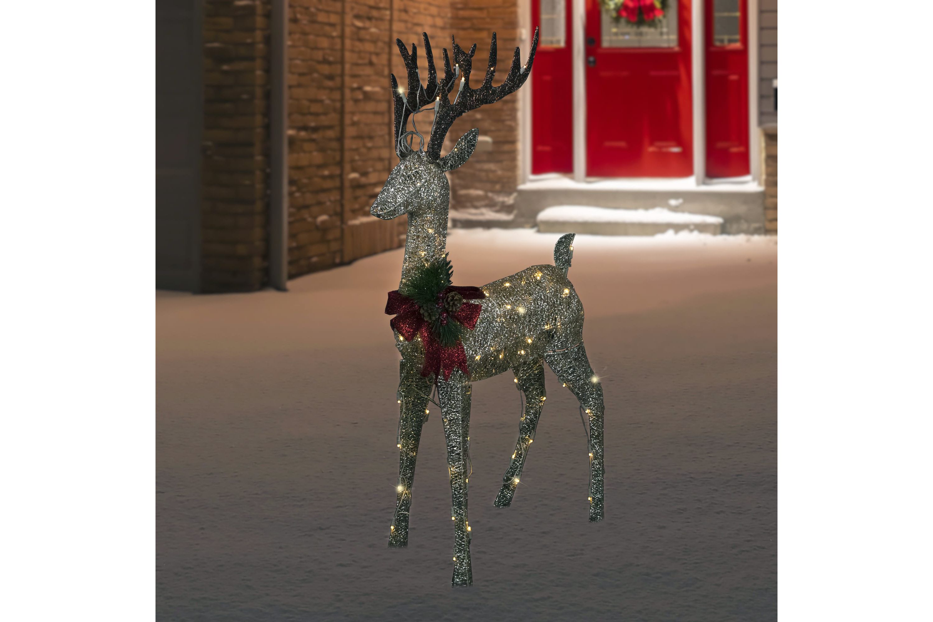 48inch Pre-Lit LED Champagne Deer Outdoor Christmas Decoration
