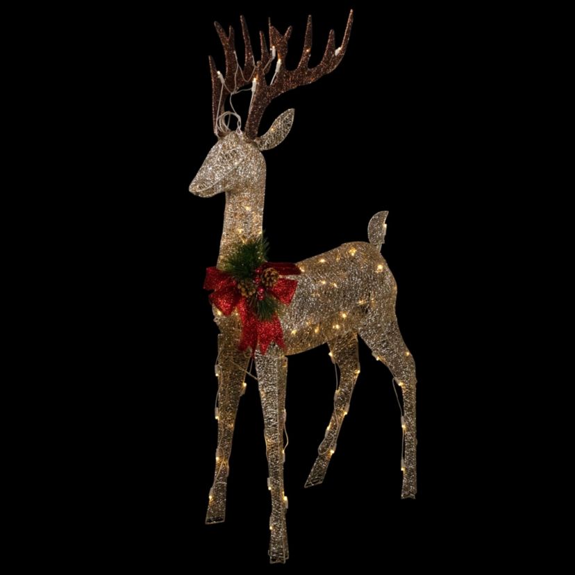 48inch Pre-Lit LED Champagne Deer Outdoor Christmas Decoration