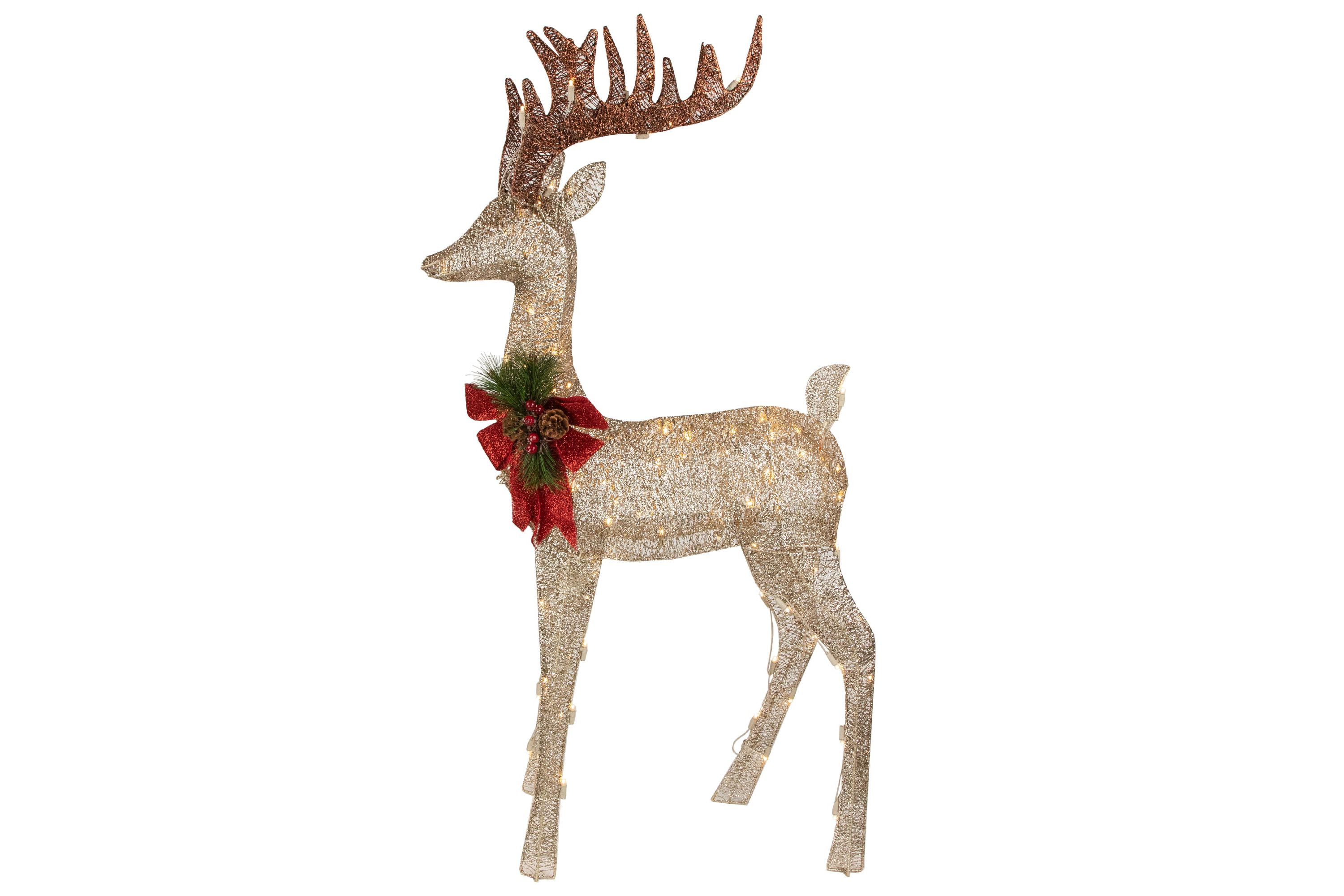 48inch Pre-Lit LED Champagne Deer Outdoor Christmas Decoration