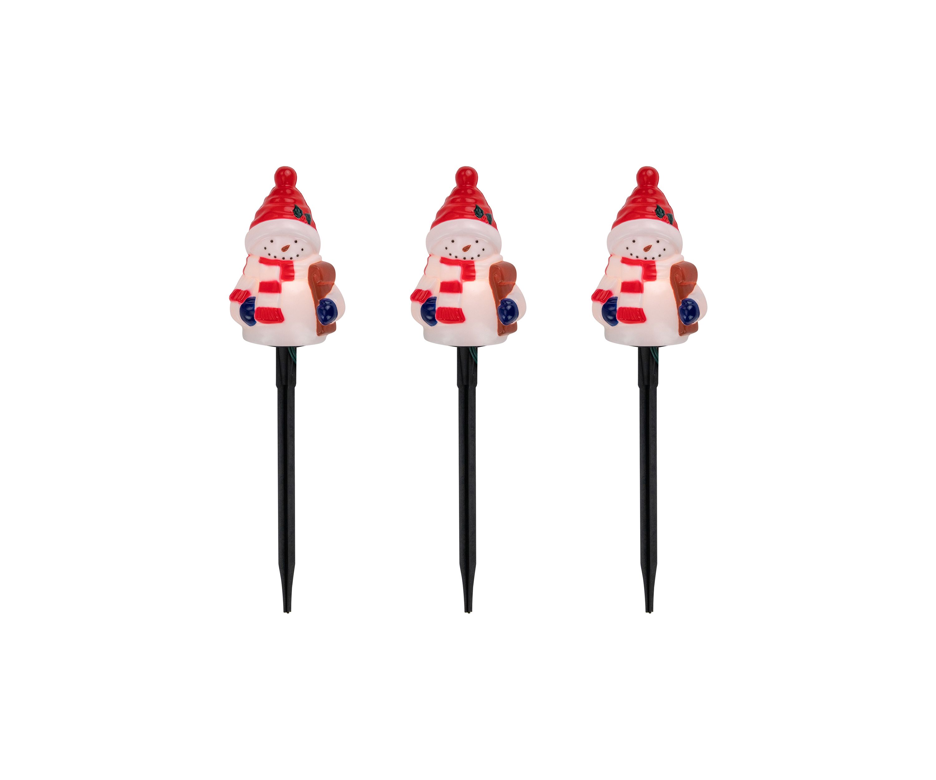 Set of 4 Jolly Snowmen Christmas Pathway Markers 16Inch