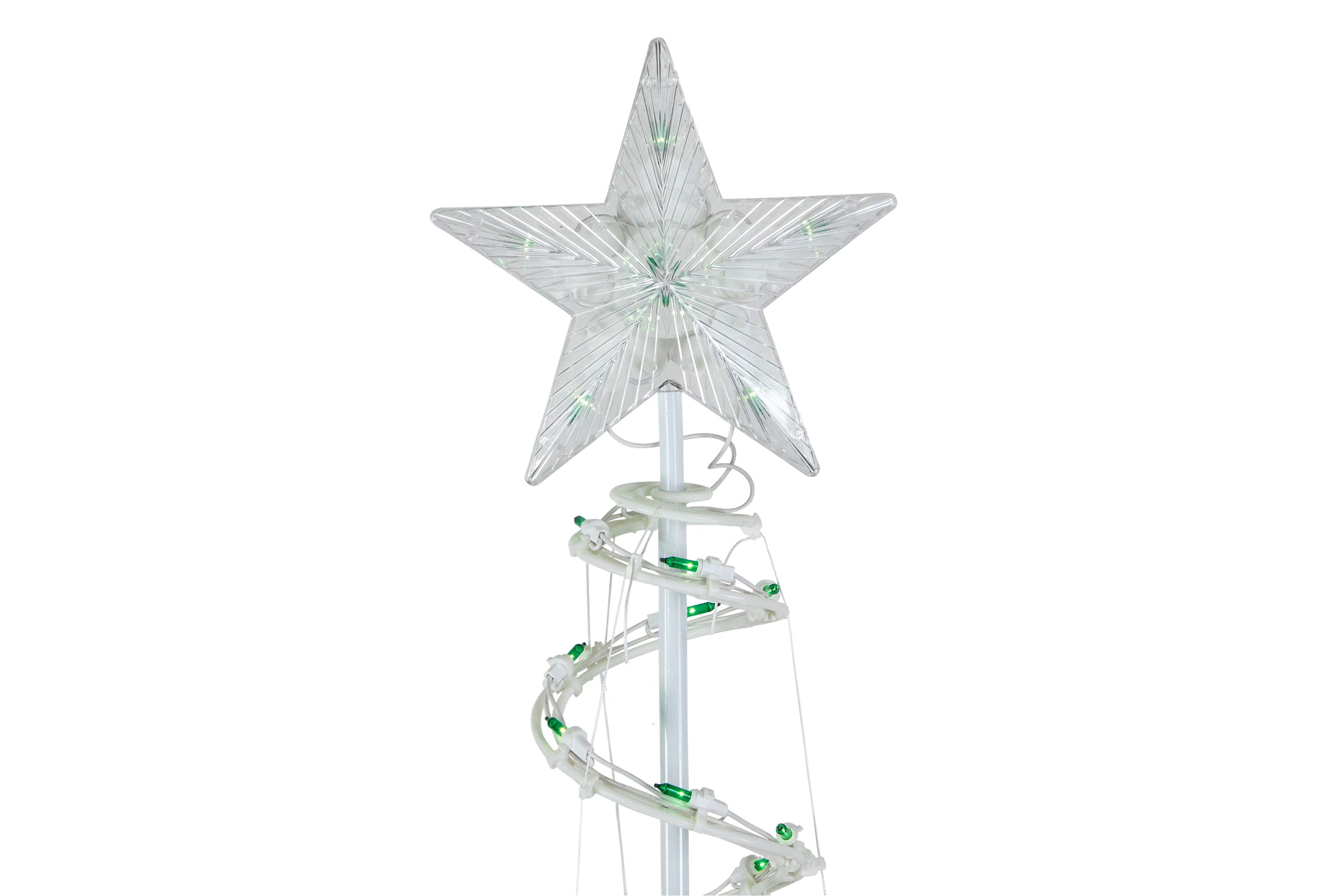 4ft Pre-Lit Spiral Outdoor Christmas Tree with Star Topper Green Lights