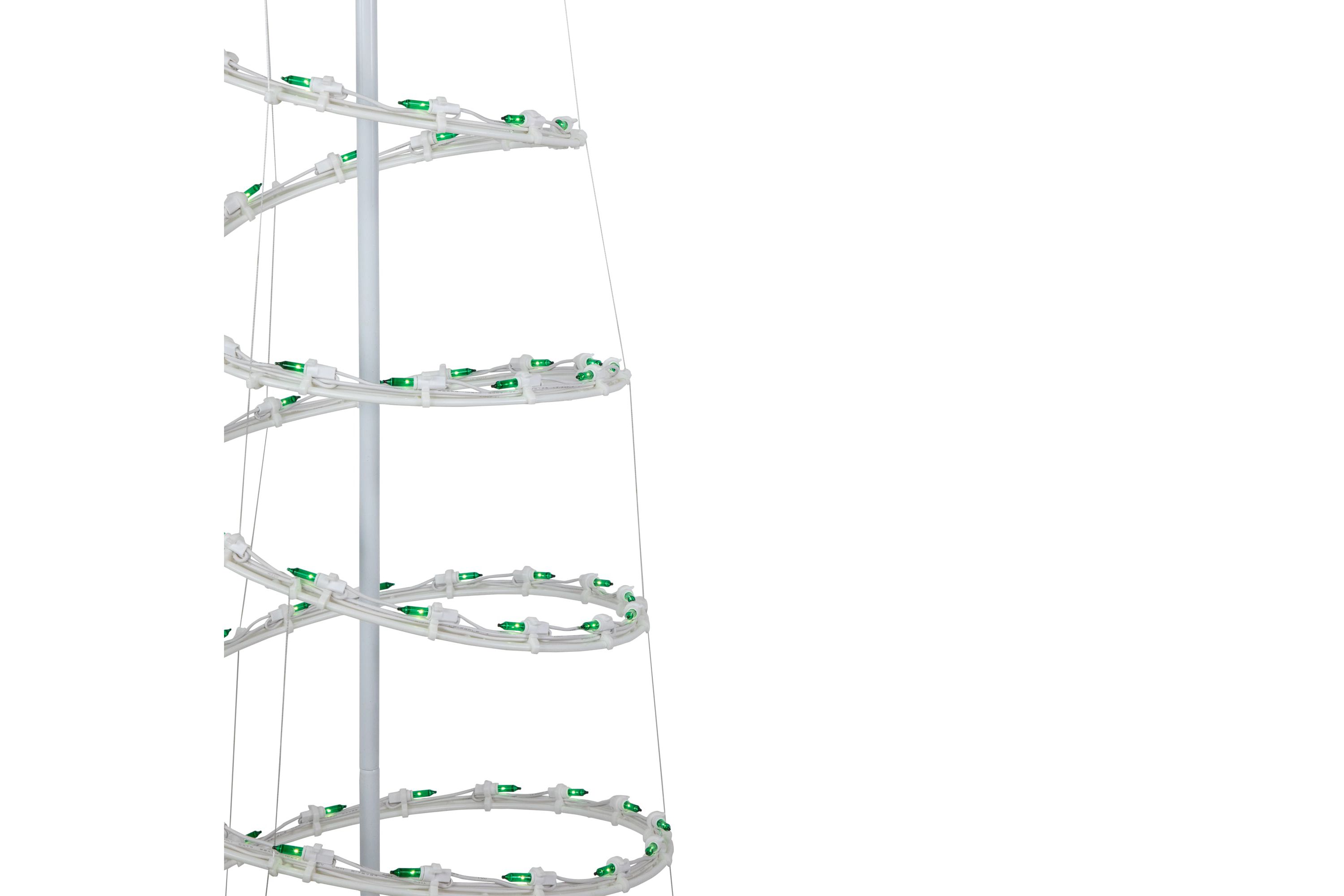 4ft Pre-Lit Spiral Outdoor Christmas Tree with Star Topper Green Lights