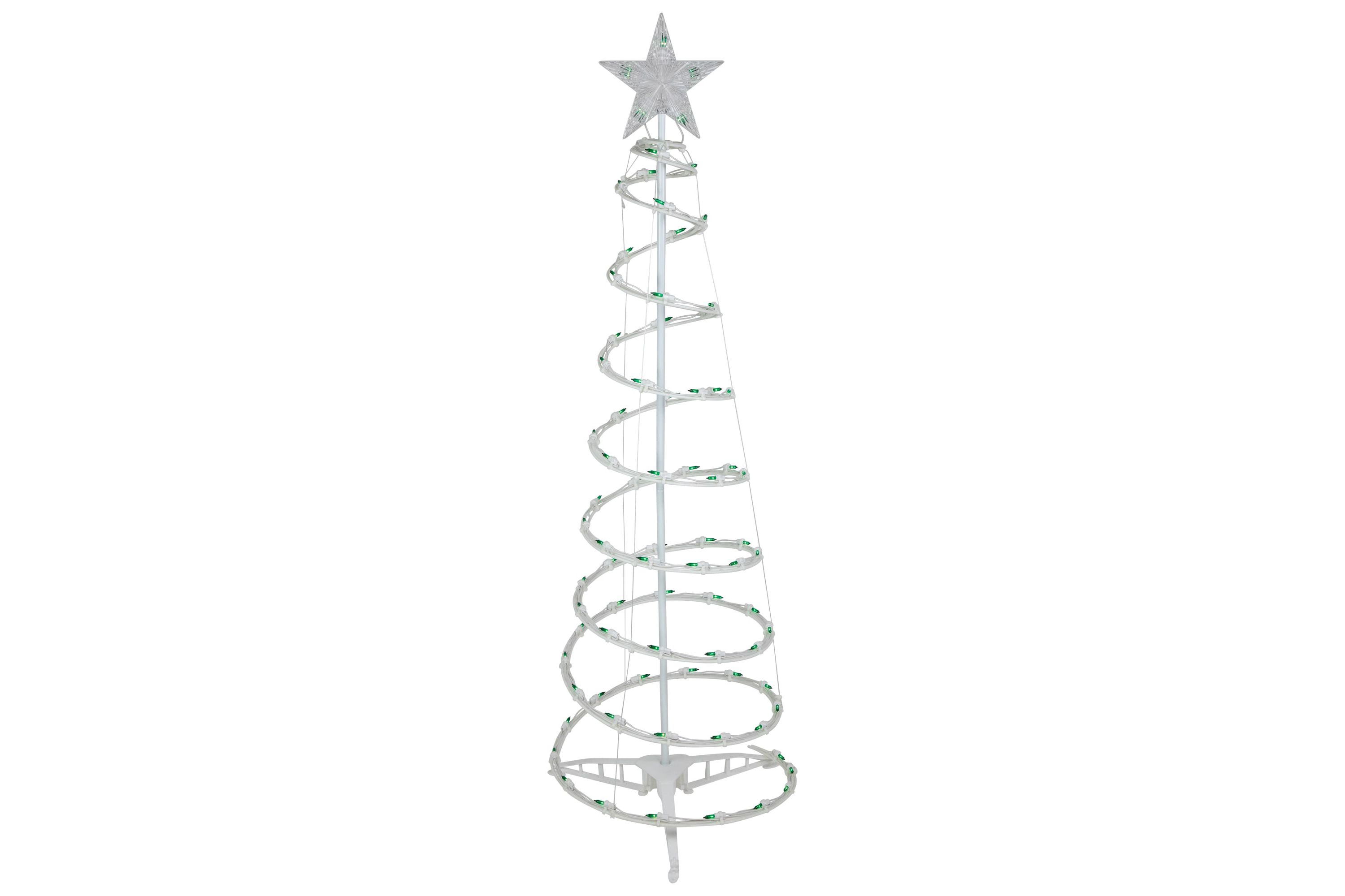 Set of 3 Green Lighted Spiral Christmas Trees 3ft 4ft and 6ft