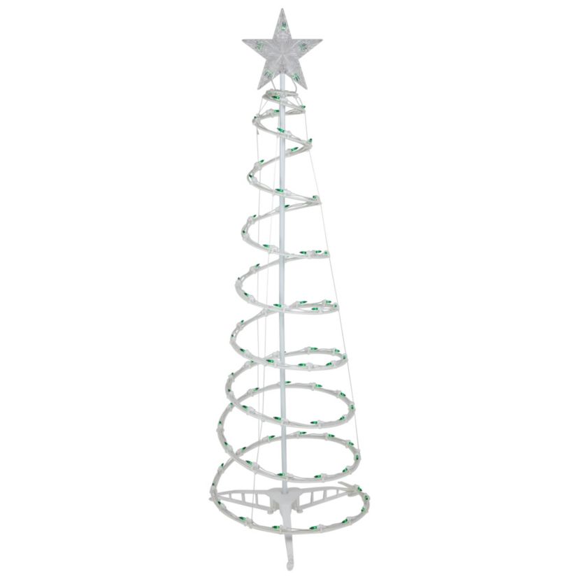 Set of 3 Green Lighted Spiral Christmas Trees 3ft 4ft and 6ft