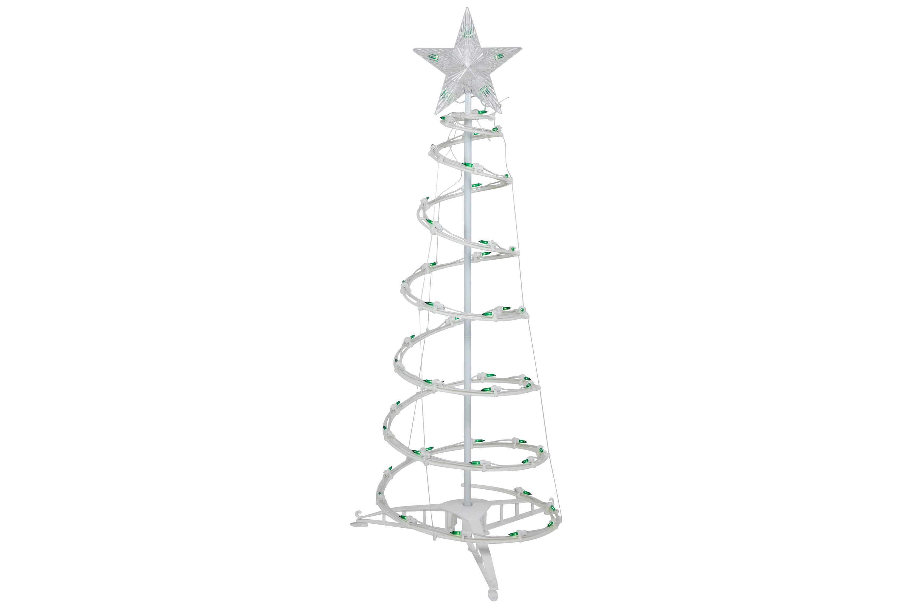Set of 3 Green Lighted Spiral Christmas Trees 3ft 4ft and 6ft