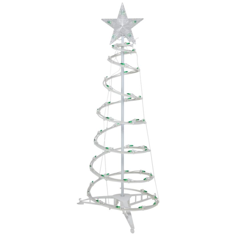 Set of 3 Green Lighted Spiral Christmas Trees 3ft 4ft and 6ft