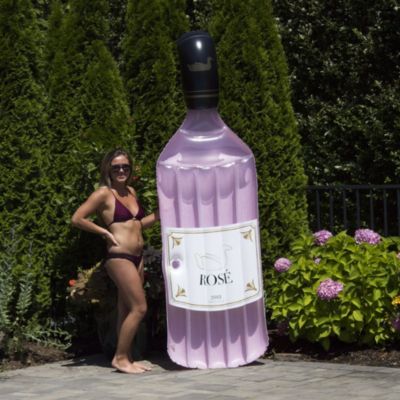 94" Pink Rose Bottle Inflatable Swimming Pool Lounge Float