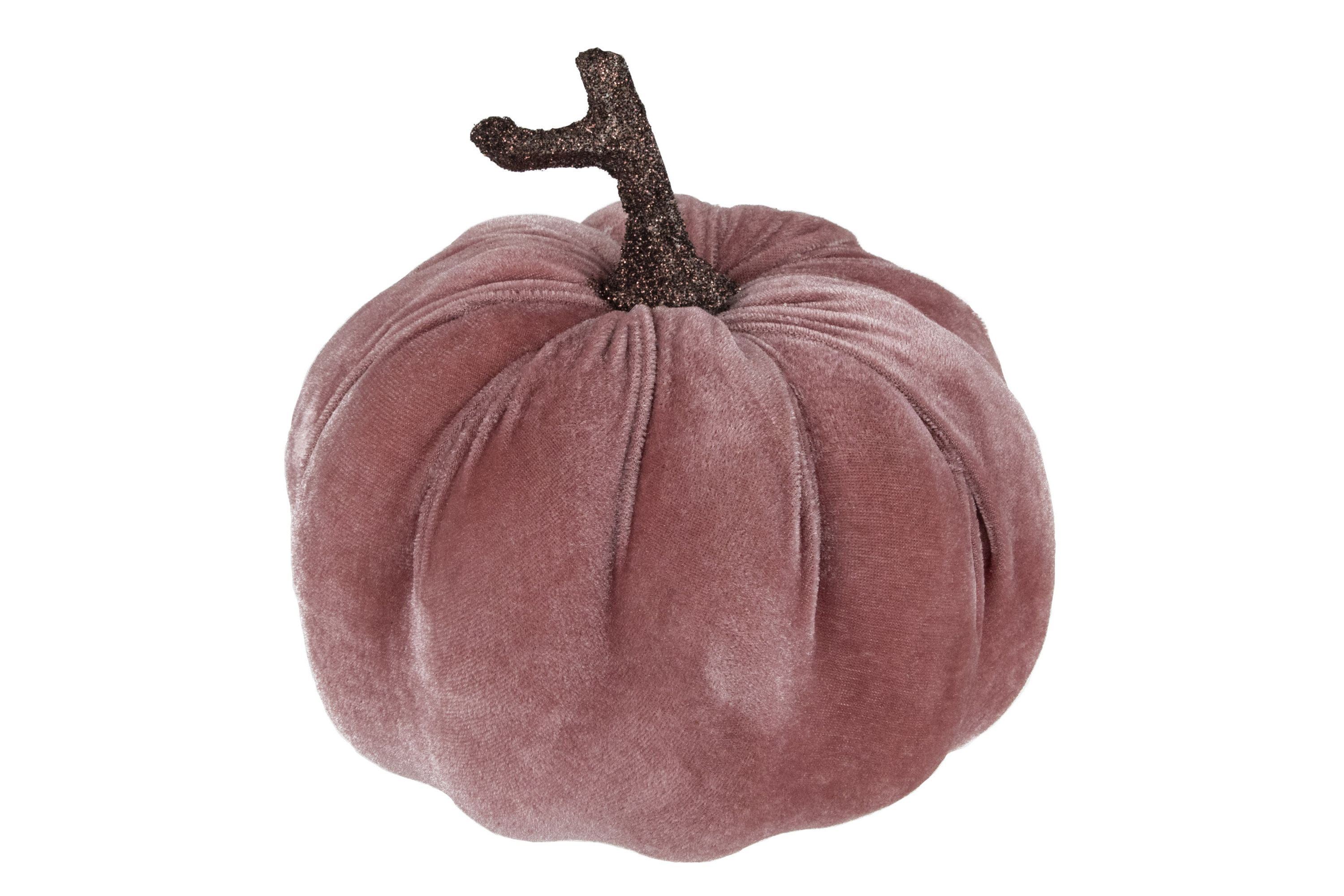 6.25inch Pink Velour Pumpkin Fall Harvest Decoration