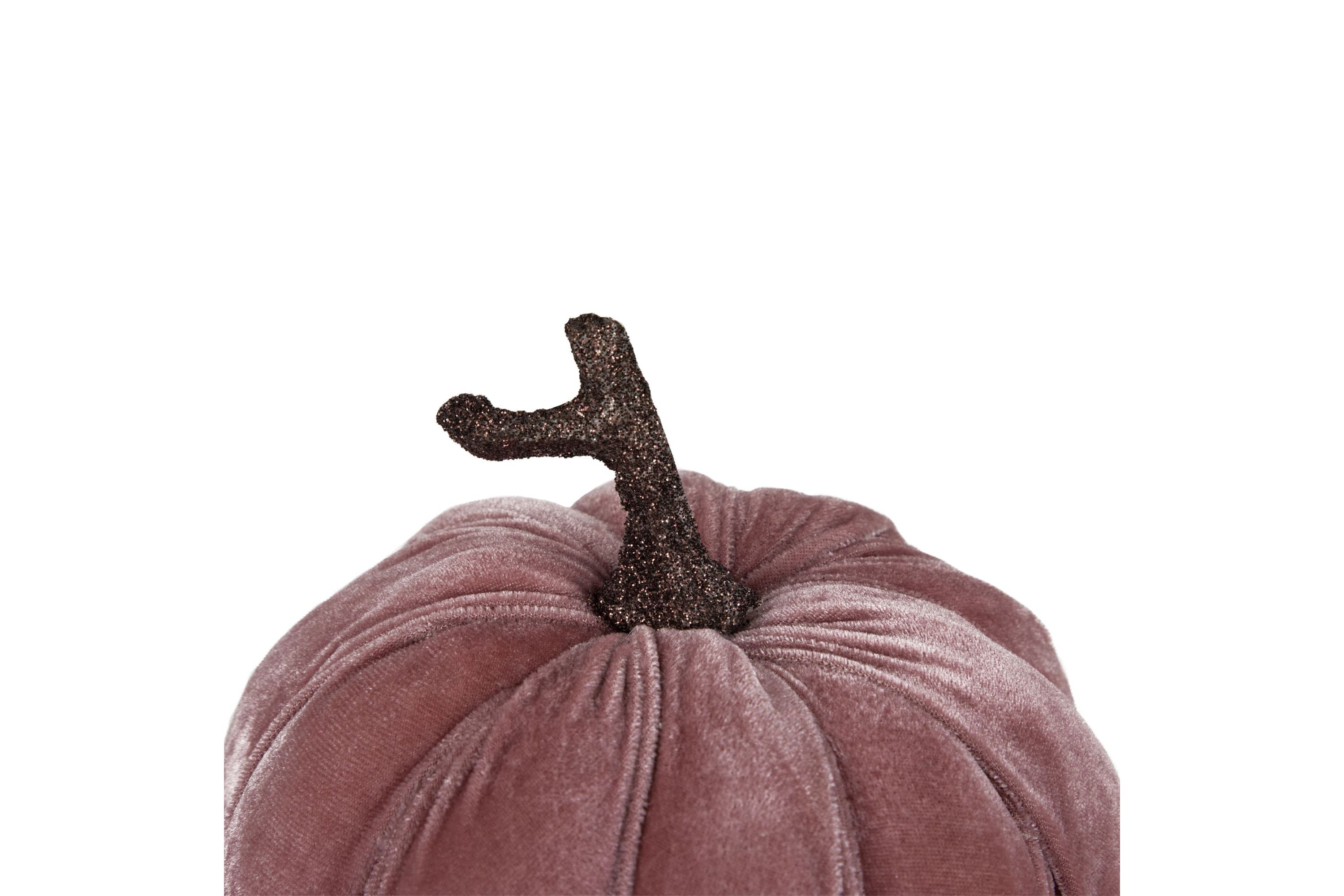 6.25inch Pink Velour Pumpkin Fall Harvest Decoration