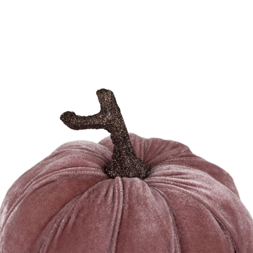 6.25inch Pink Velour Pumpkin Fall Harvest Decoration