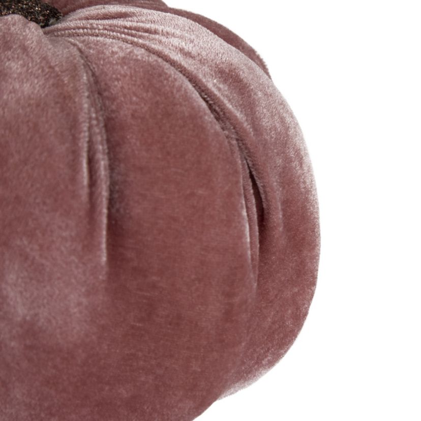 6.25inch Pink Velour Pumpkin Fall Harvest Decoration
