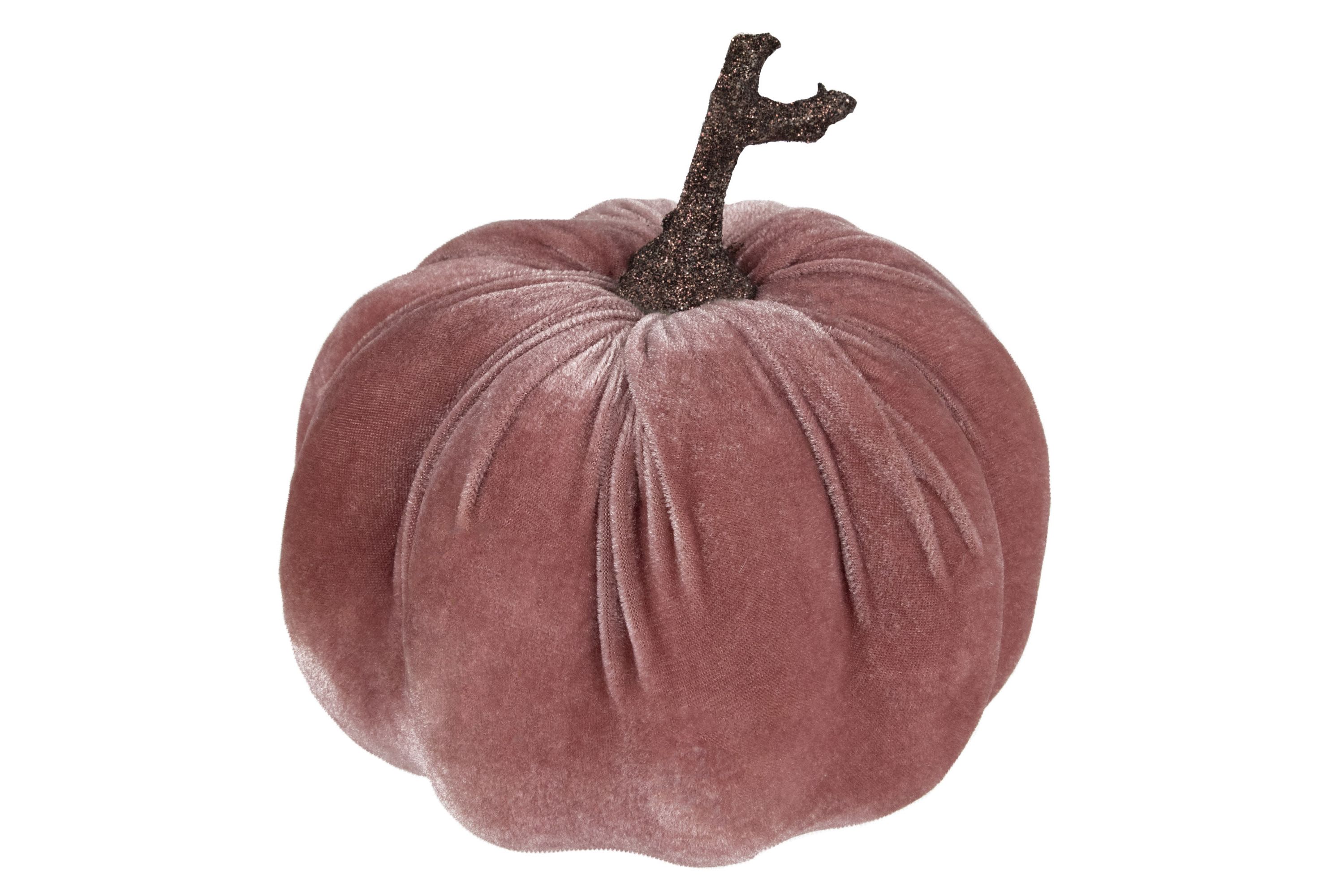 6.25inch Pink Velour Pumpkin Fall Harvest Decoration