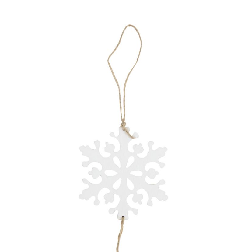 4ft White Snowflakes on Jute Rope Hanging Christmas Garland