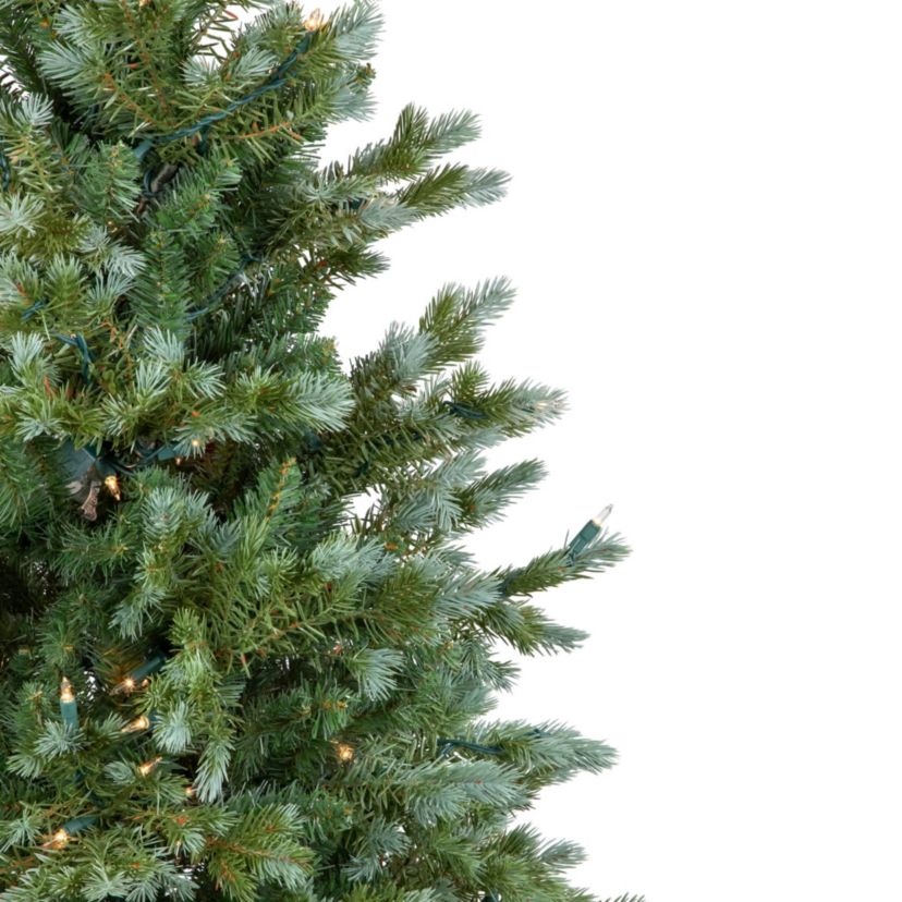 4 Potted Blue Spruce Artificial Christmas Tree  Clear Lights