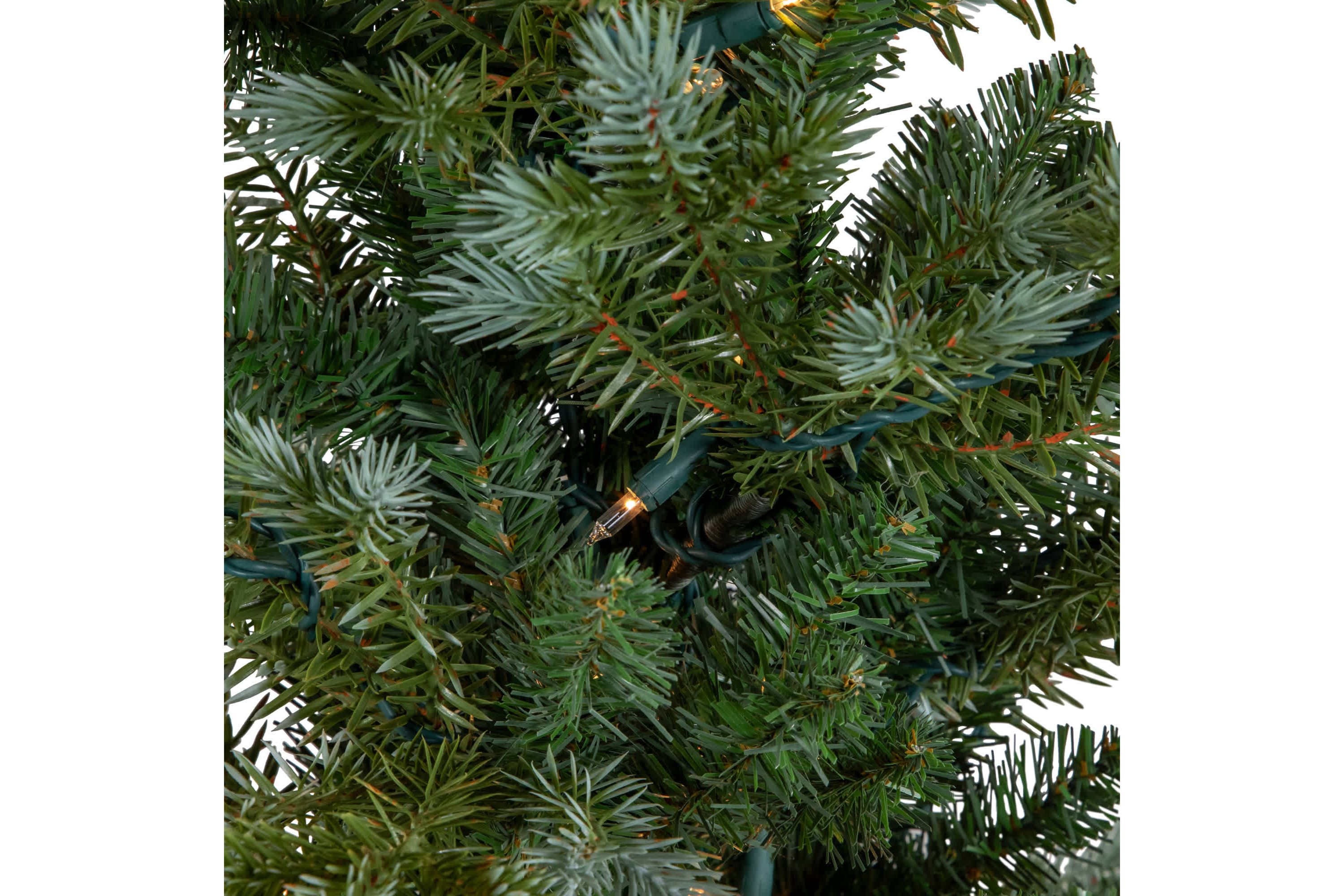 4 Potted Blue Spruce Artificial Christmas Tree  Clear Lights