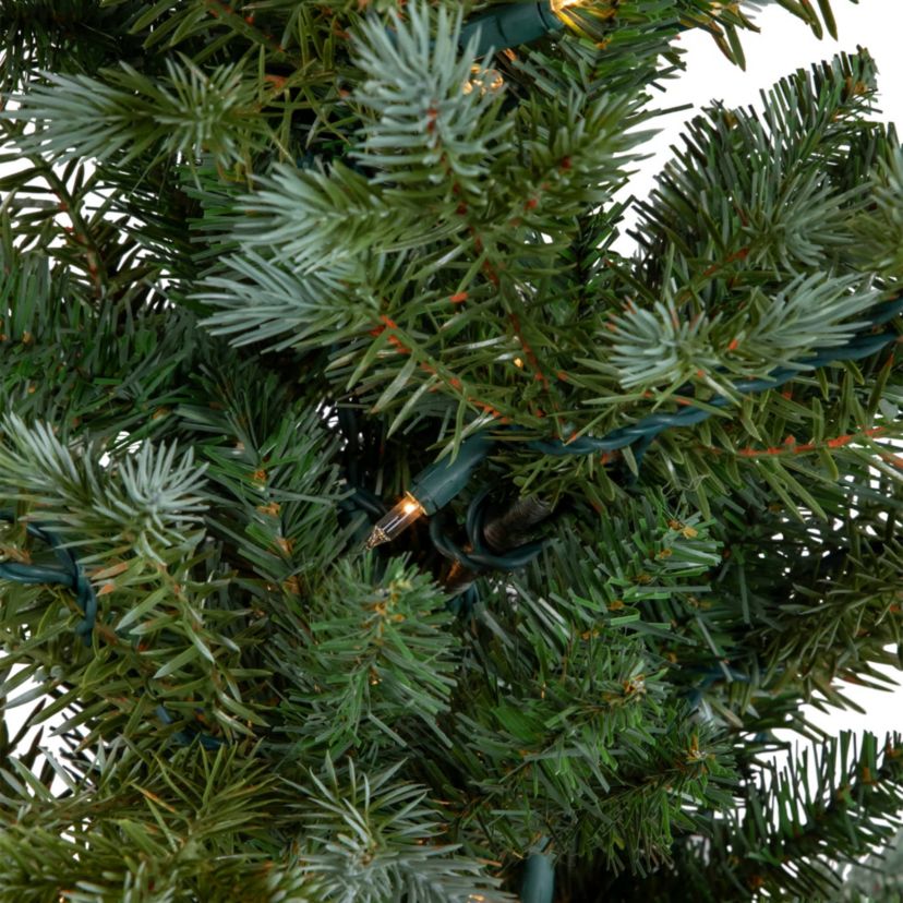 4 Potted Blue Spruce Artificial Christmas Tree  Clear Lights