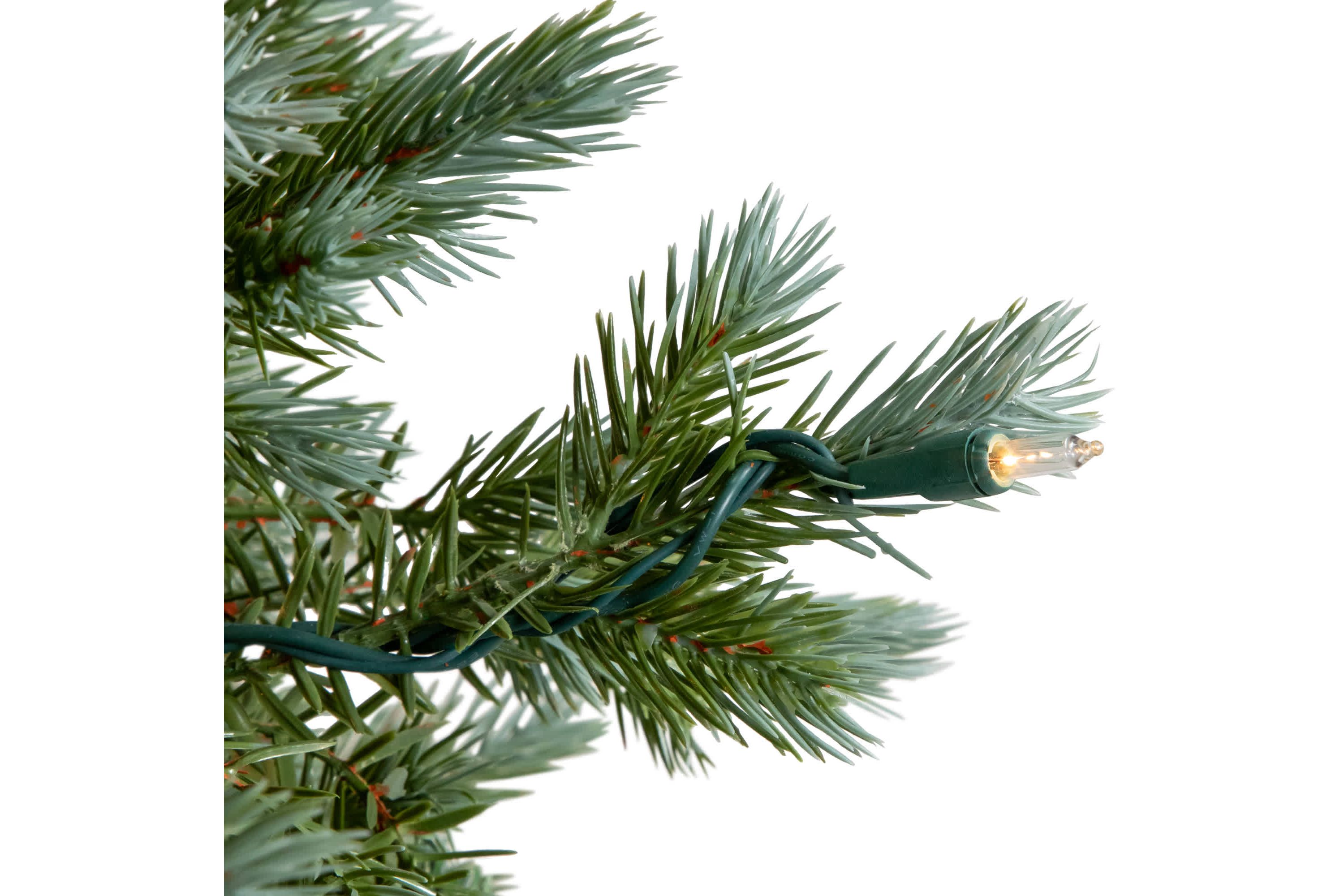 4 Potted Blue Spruce Artificial Christmas Tree  Clear Lights