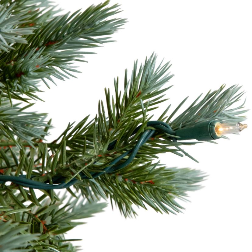 4 Potted Blue Spruce Artificial Christmas Tree  Clear Lights