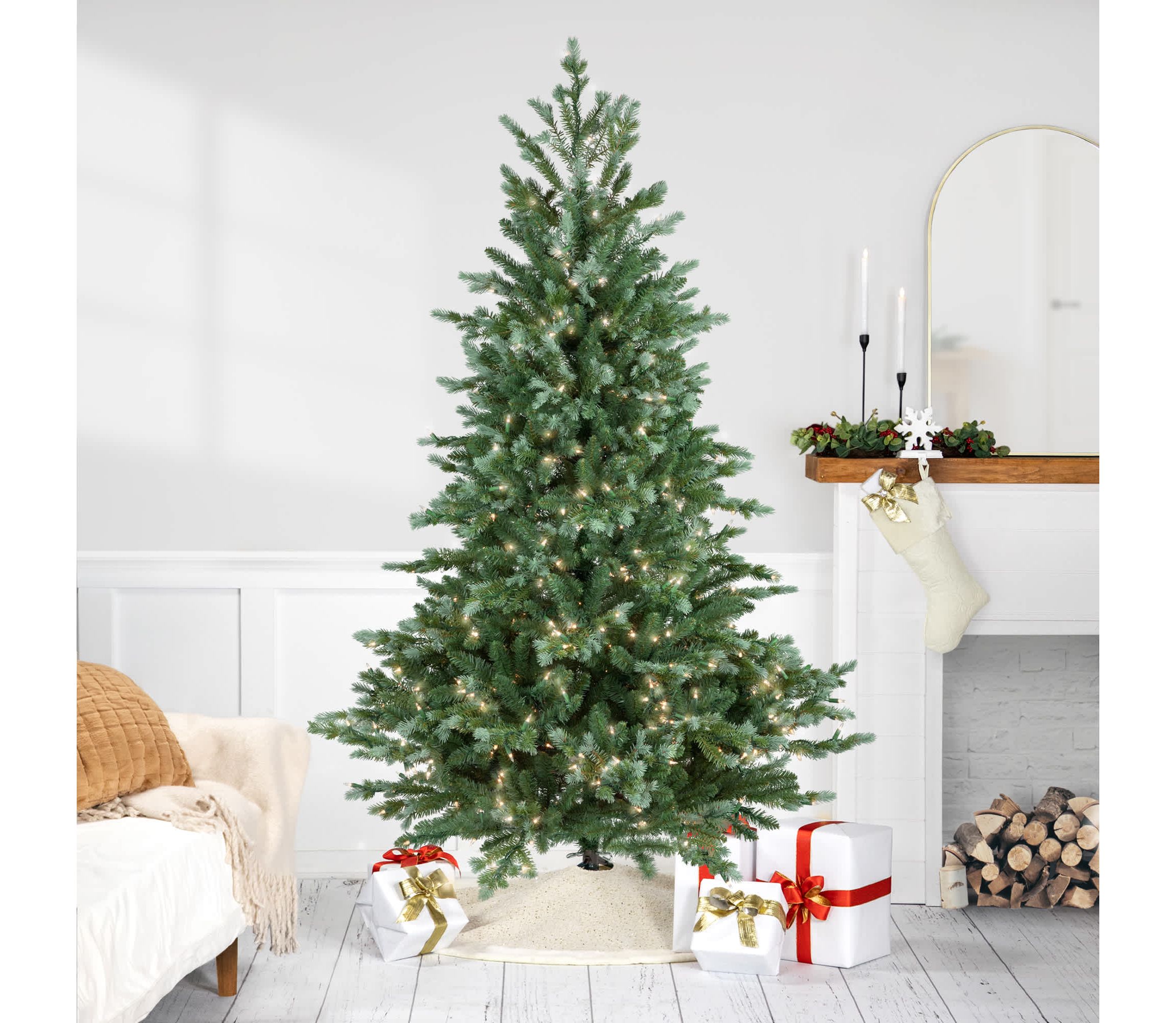 Real Touch™️ Pre-Lit Medium Blue Spruce Artificial Christmas Tree - 6 - Clear Lights