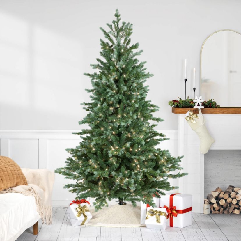 Real Touch™️ Pre-Lit Medium Blue Spruce Artificial Christmas Tree - 6 - Clear Lights