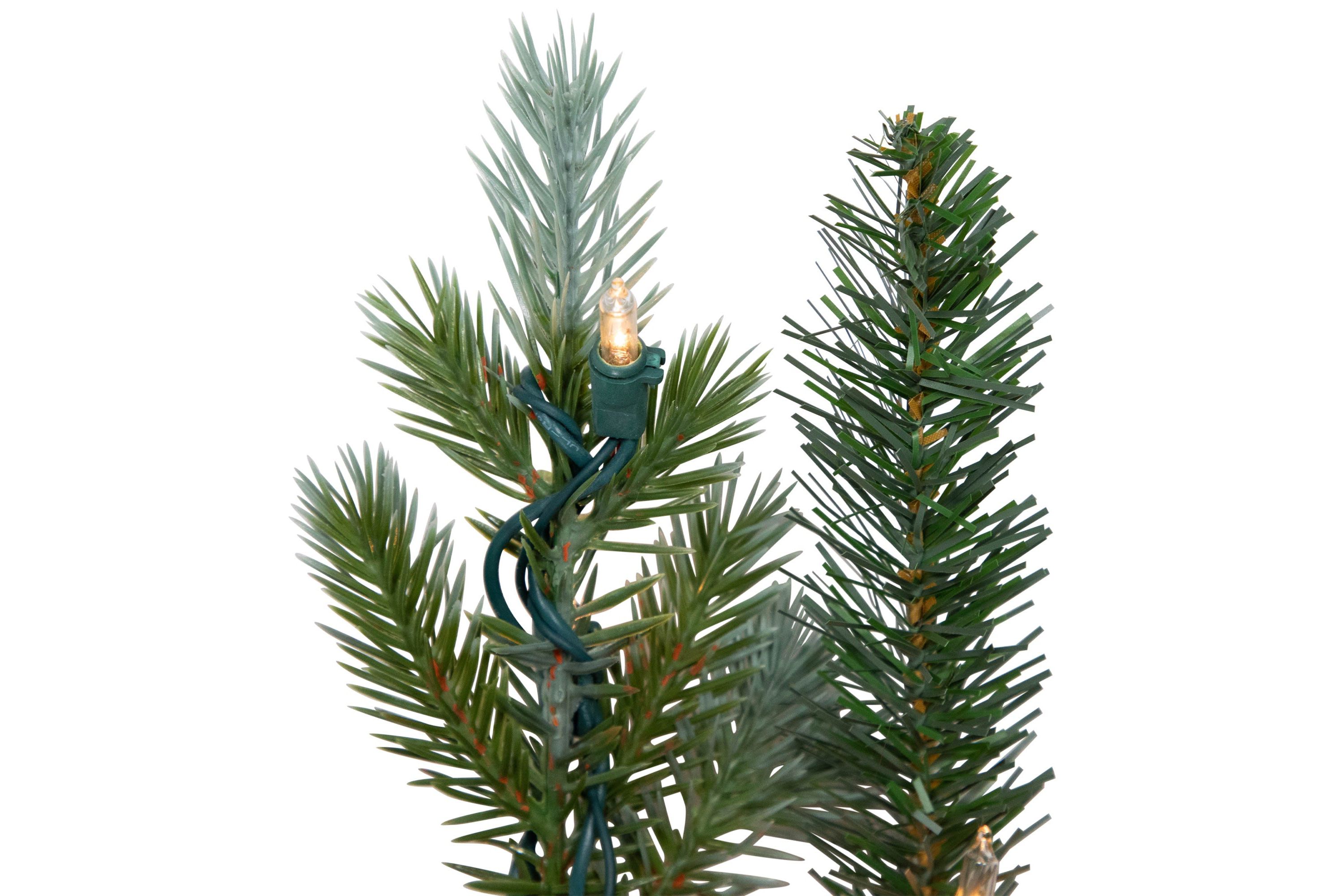 Pre-Lit Blue Spruce Artificial Christmas Wreath  24-Inch  Clear Lights