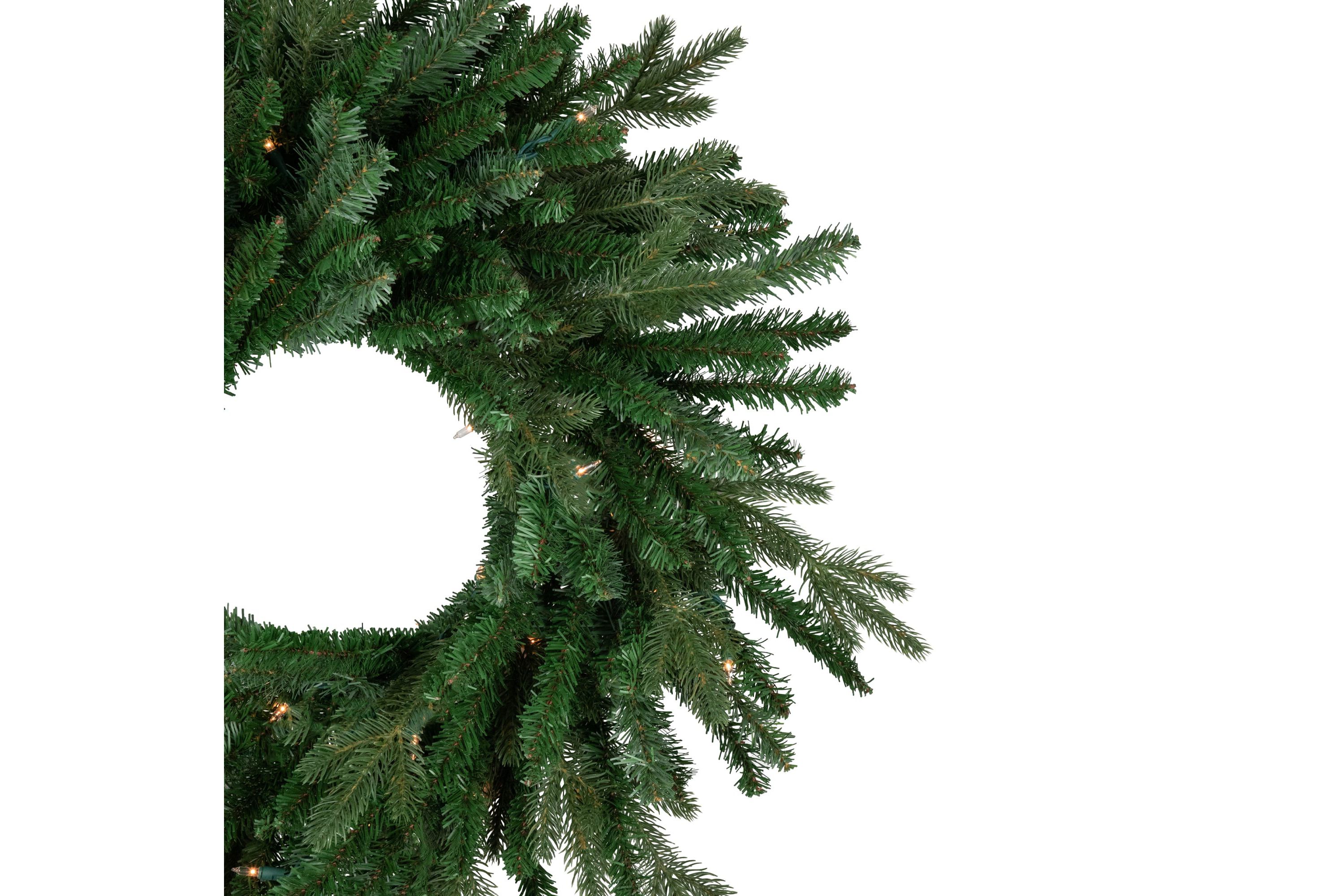 Pre-Lit Grande Spruce Artificial Christmas Wreath  24-Inch  Clear Lights