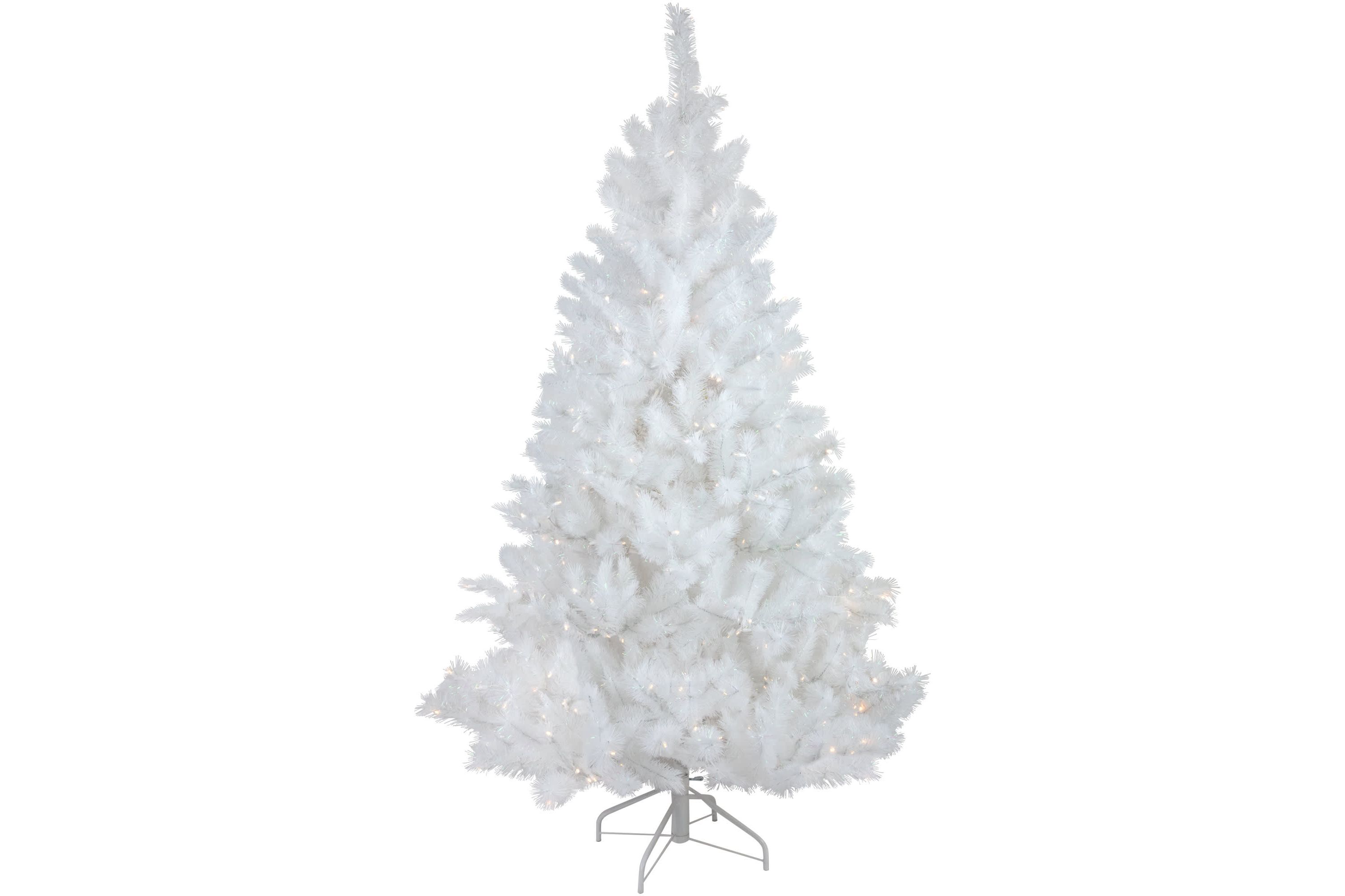 6.5ft Pre-Lit White Alaskan Pine Artificial Christmas Tree Warm White LED Lights