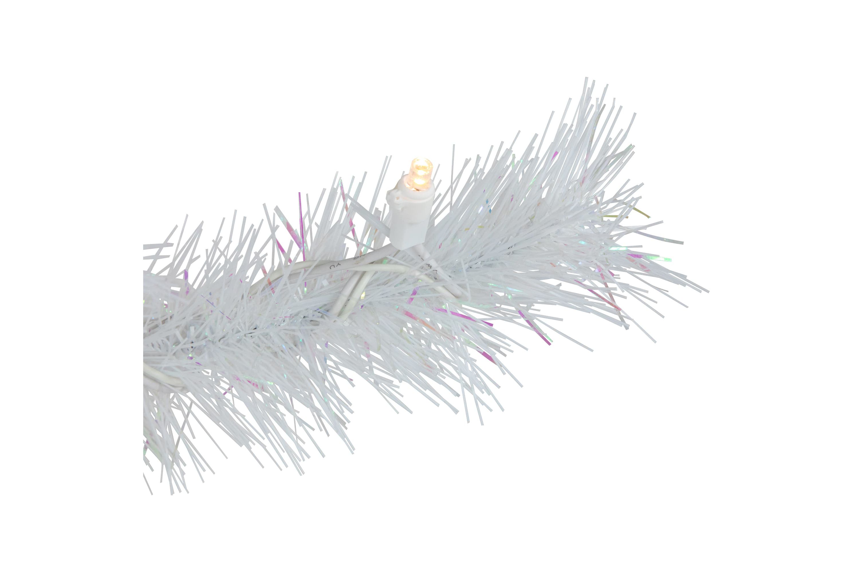6.5ft Pre-Lit White Alaskan Pine Artificial Christmas Tree Warm White LED Lights