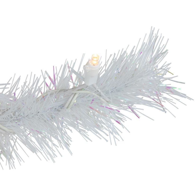 6.5ft Pre-Lit White Alaskan Pine Artificial Christmas Tree Warm White LED Lights