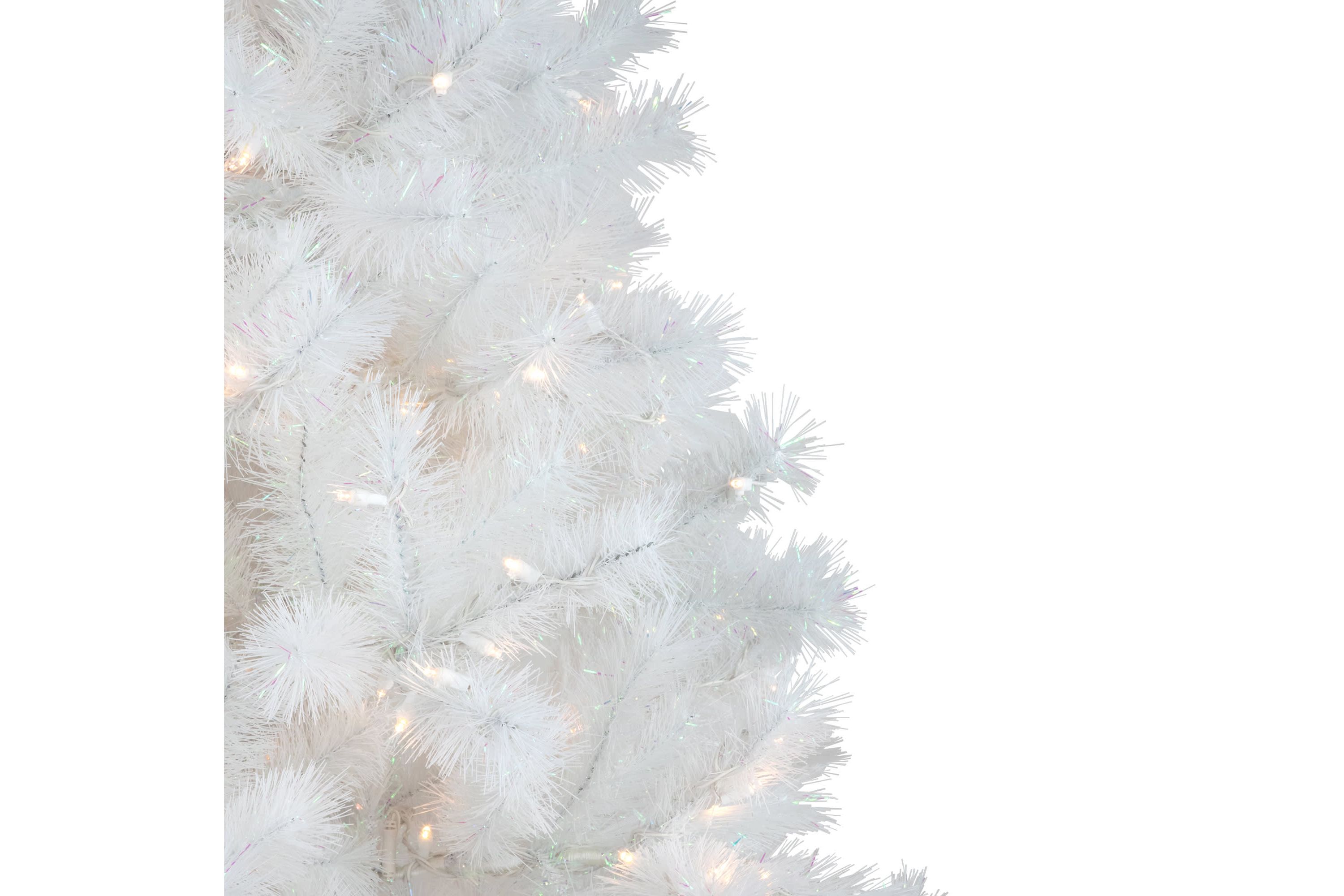 6.5ft Pre-Lit White Alaskan Pine Artificial Christmas Tree Warm White LED Lights