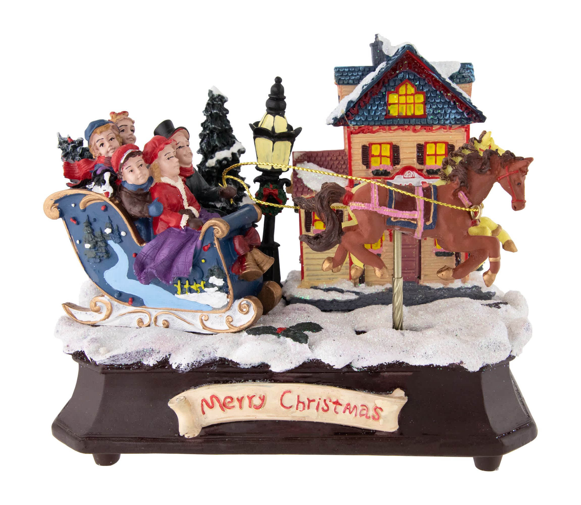 Animated and Musical Christmas Sleigh Decoration - 6.25"