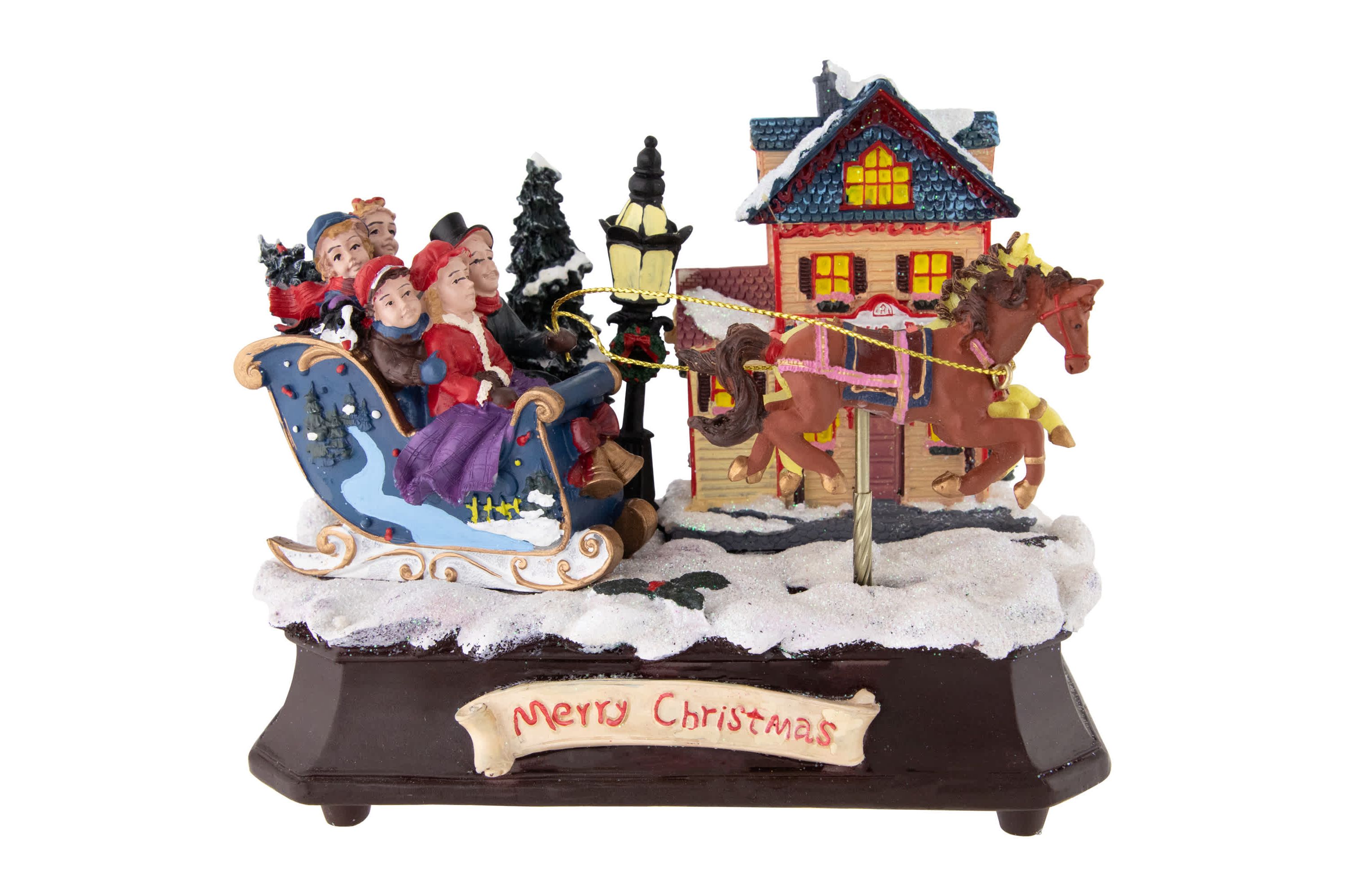 Animated and Musical Christmas Sleigh Decoration - 6.25"