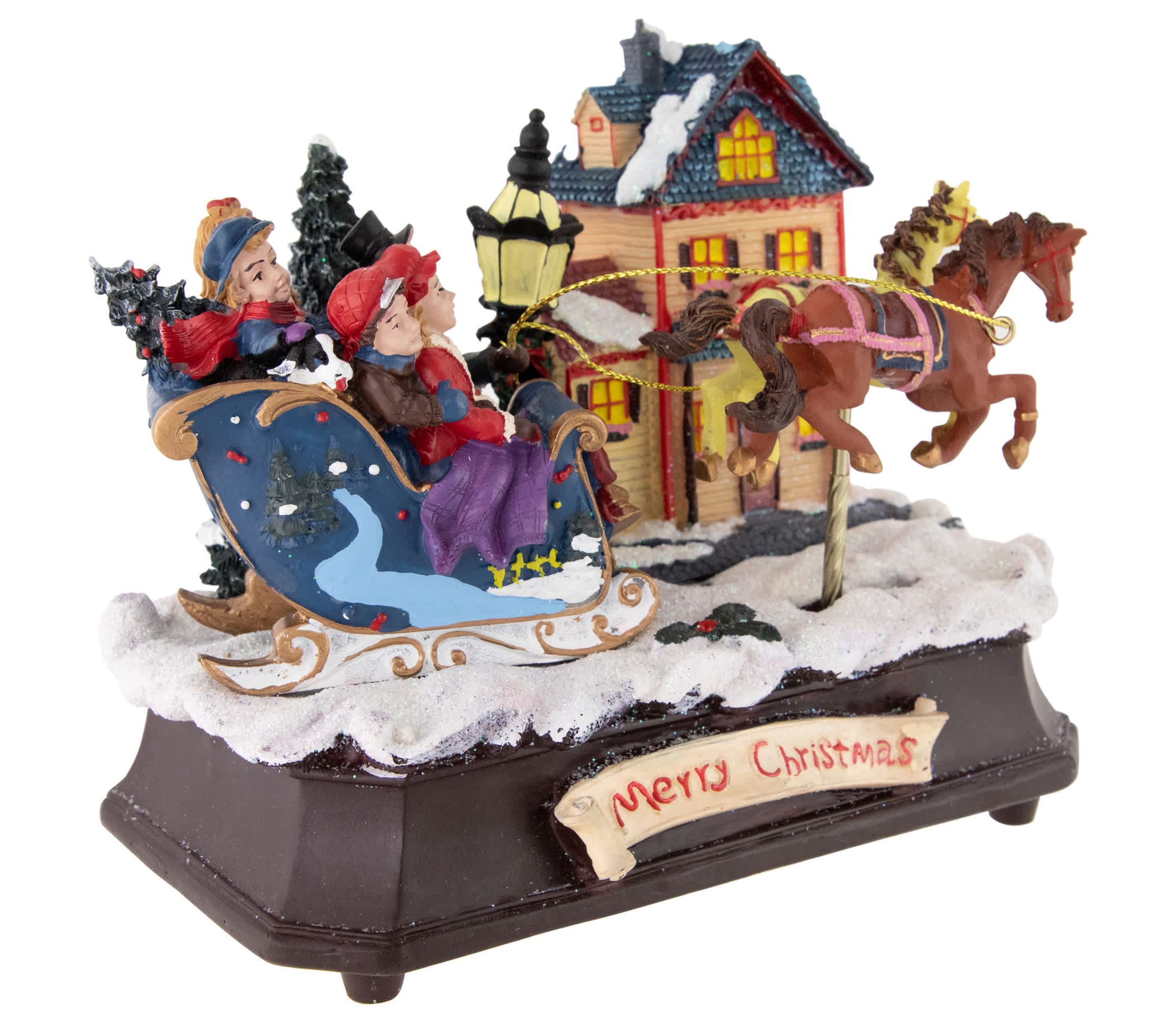 Animated and Musical Christmas Sleigh Decoration - 6.25"