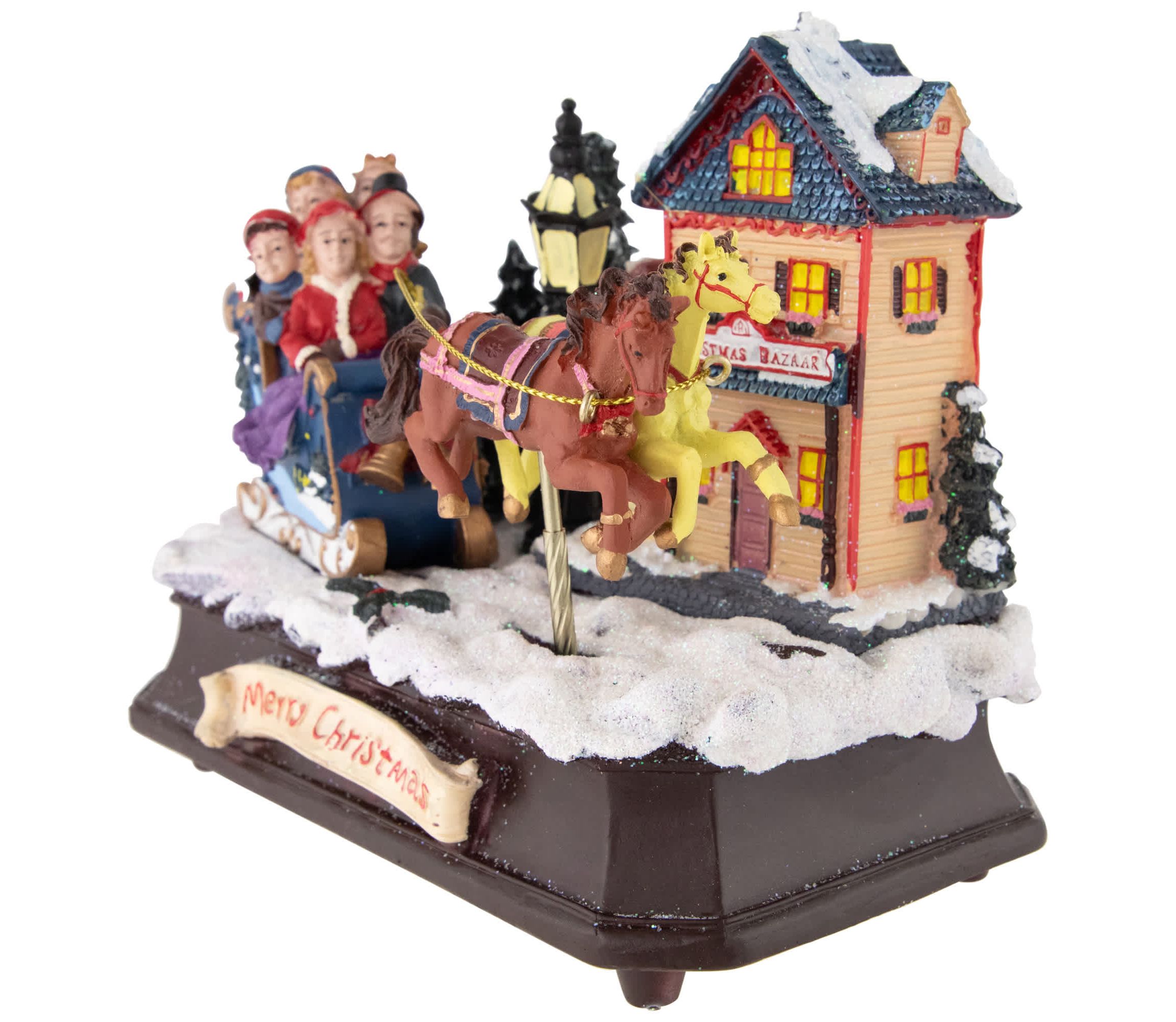 Animated and Musical Christmas Sleigh Decoration - 6.25"
