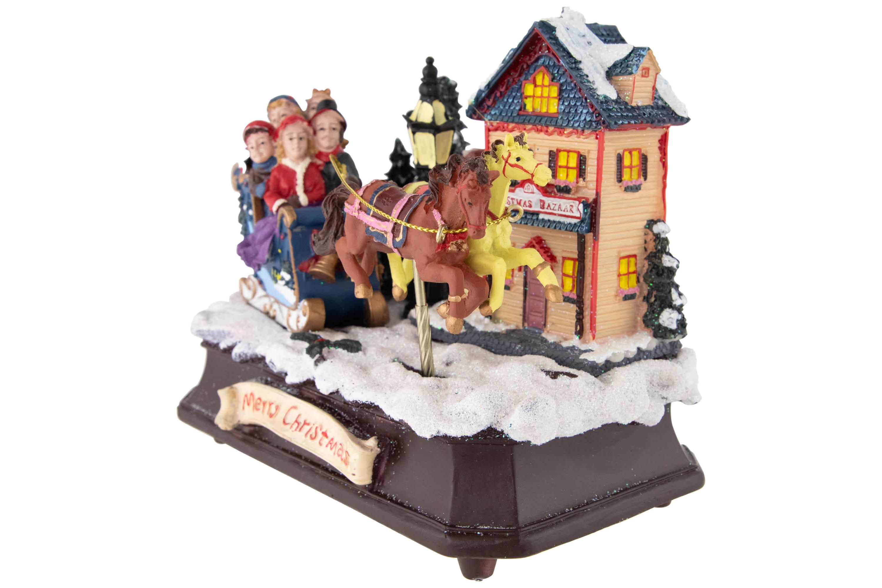 Animated and Musical Christmas Sleigh Decoration - 6.25"