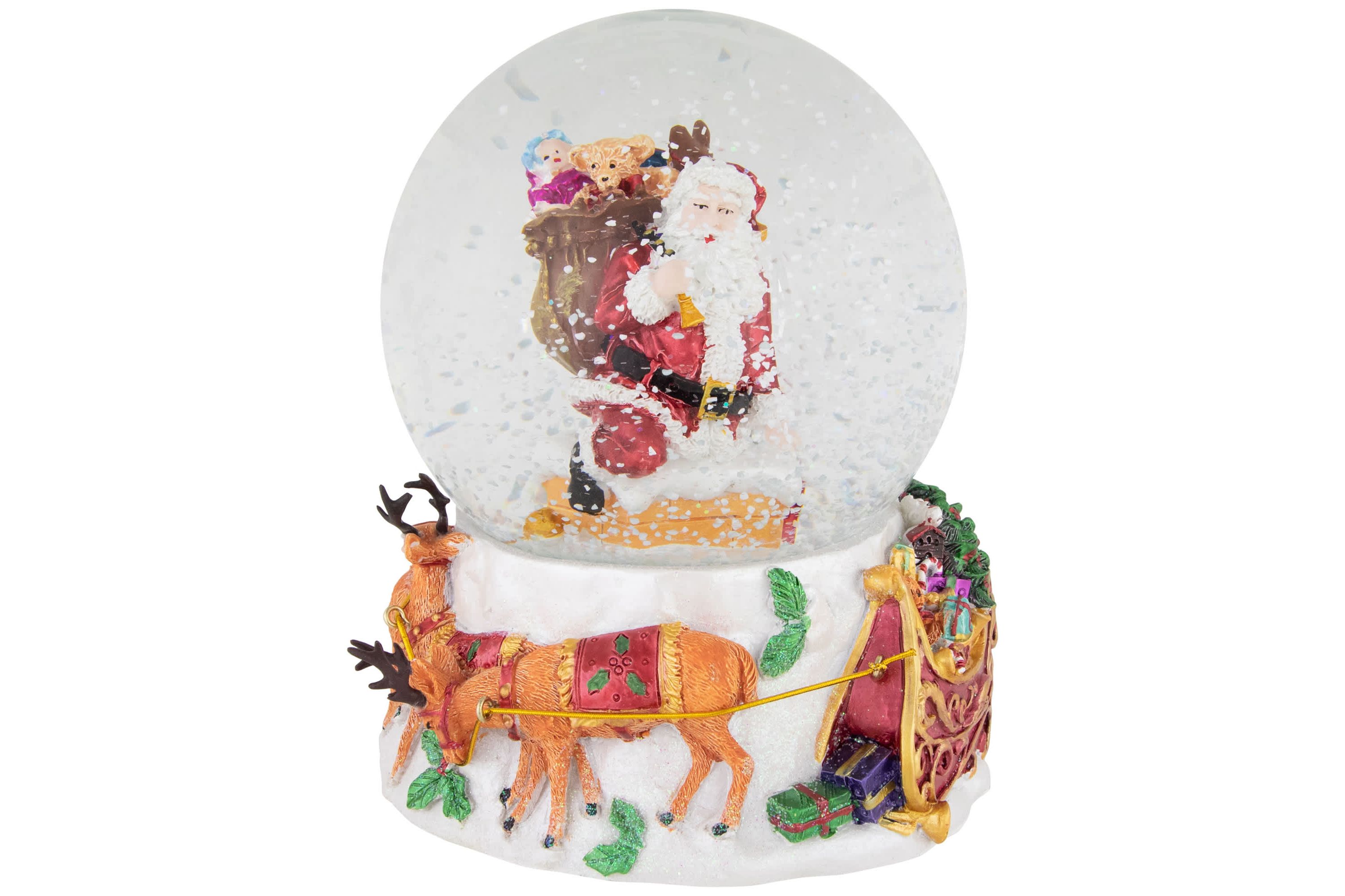 6.5" Santa Delivering Gifts Musical Christmas Snow Globe
