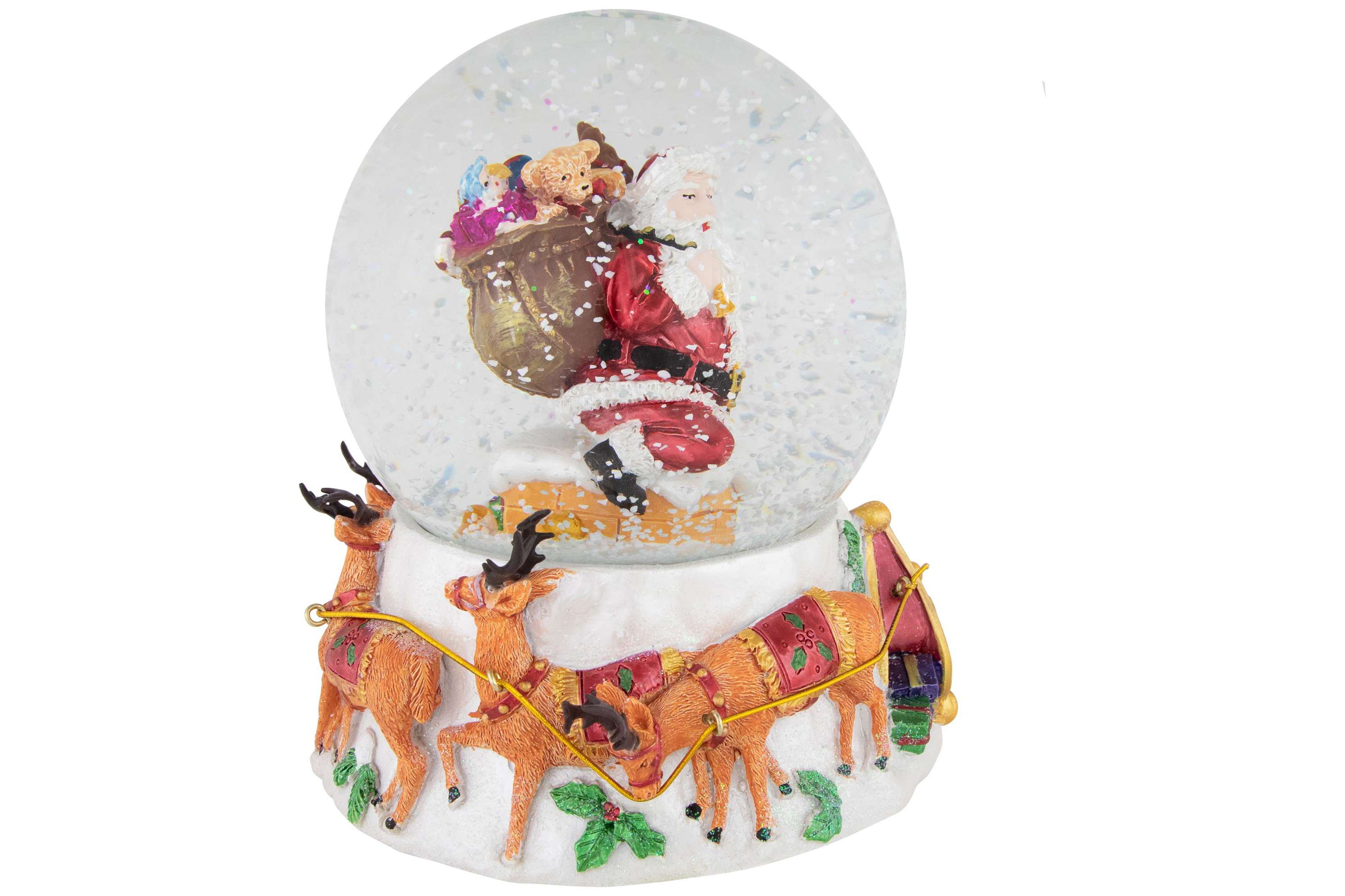6.5" Santa Delivering Gifts Musical Christmas Snow Globe
