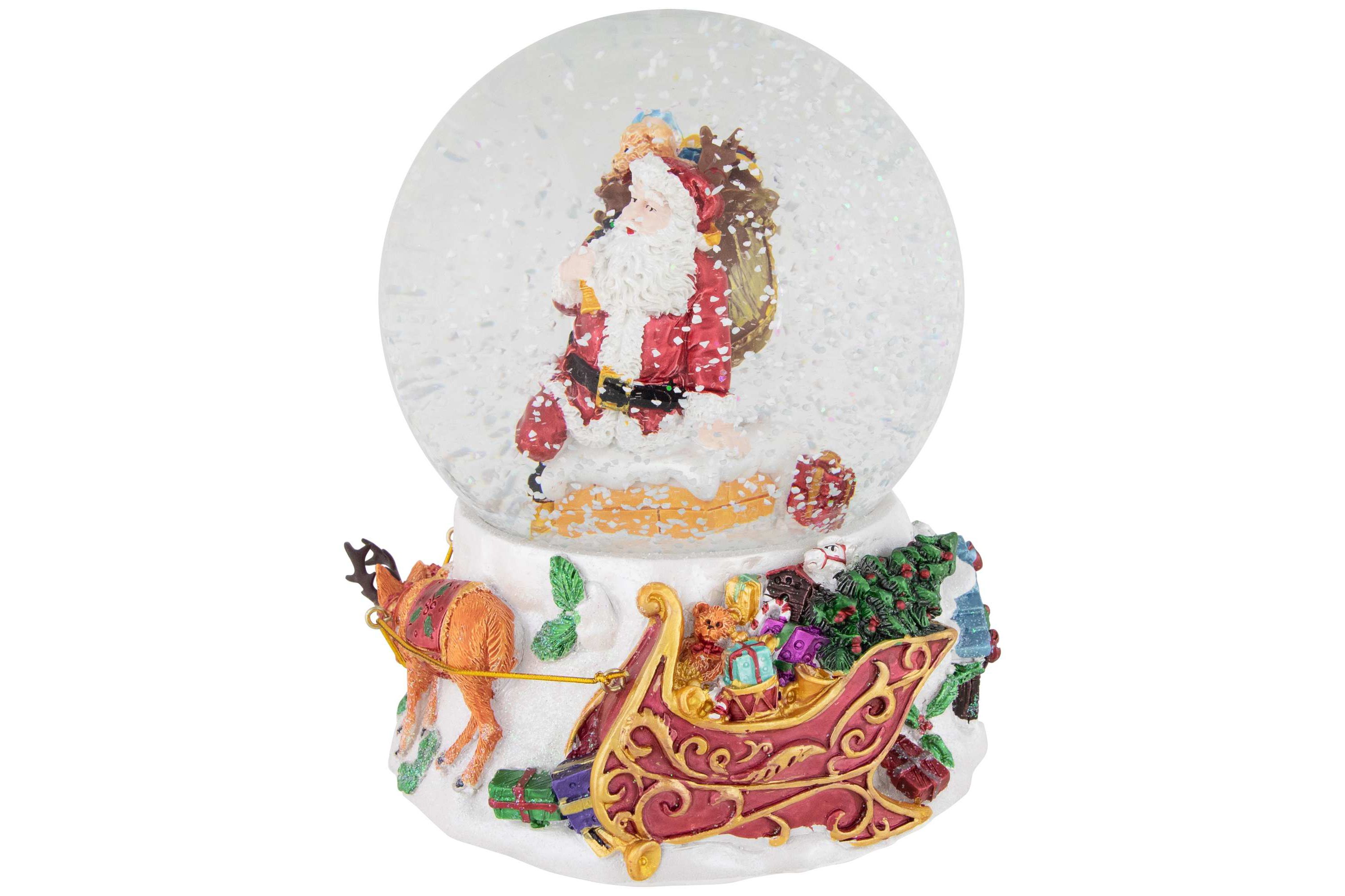 6.5" Santa Delivering Gifts Musical Christmas Snow Globe