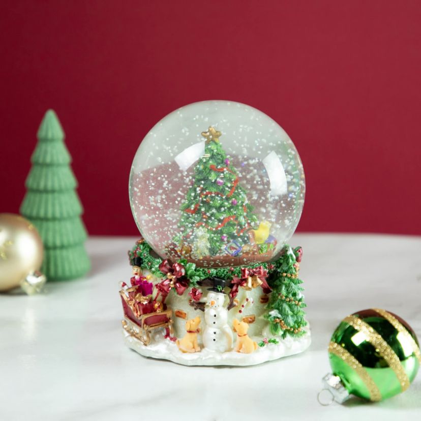Gifts Under the Christmas Tree Musical Snow Globe - 6.5"