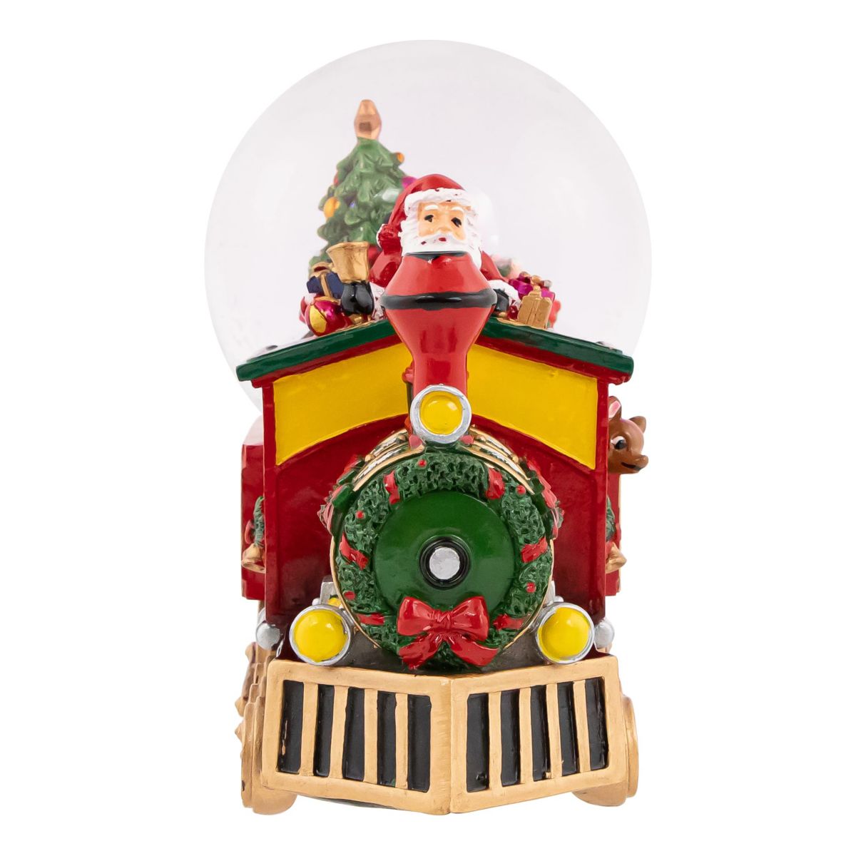 8.25" Santa Driving the Christmas Train Musical Snow Globe