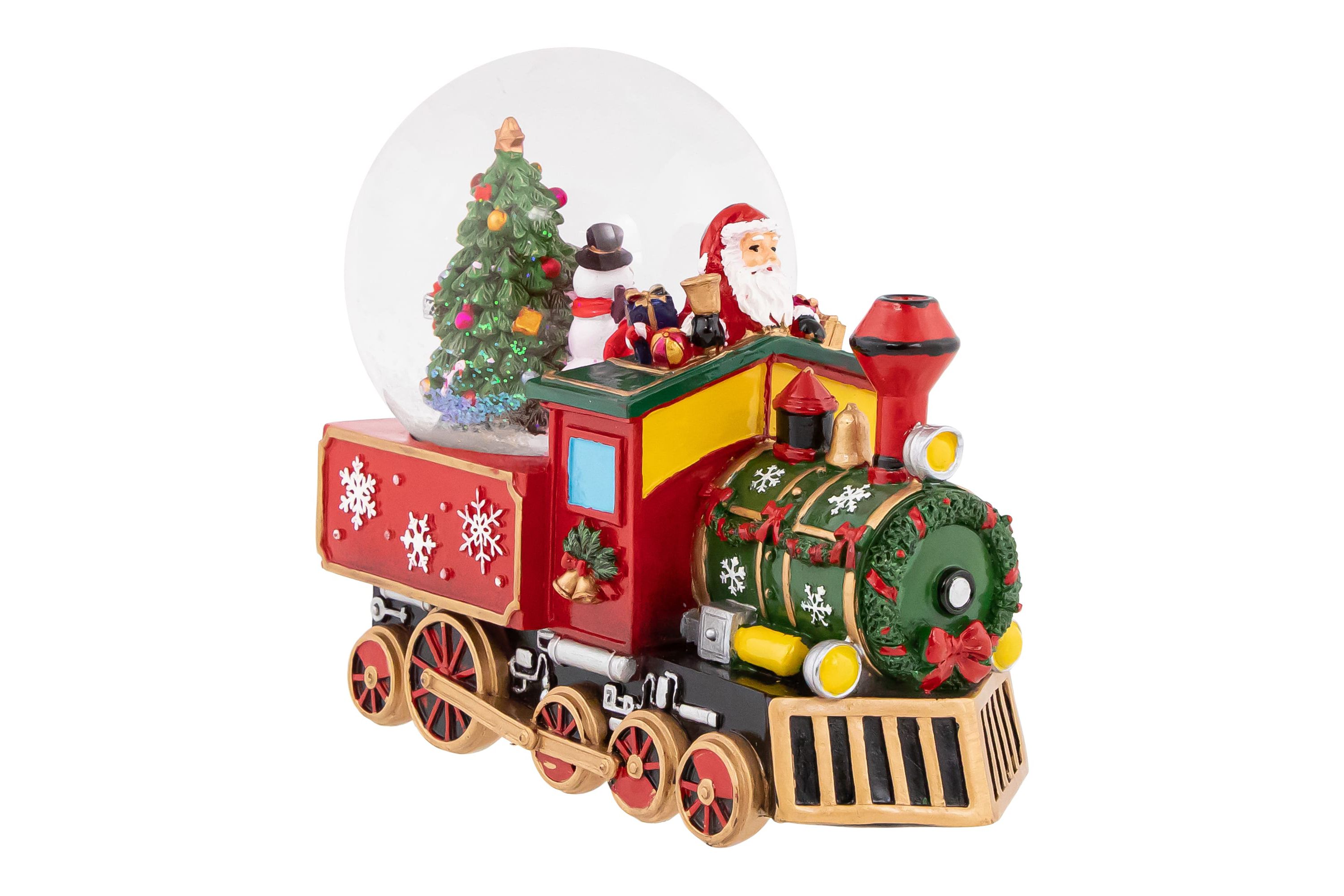 8.25" Santa Driving the Christmas Train Musical Snow Globe