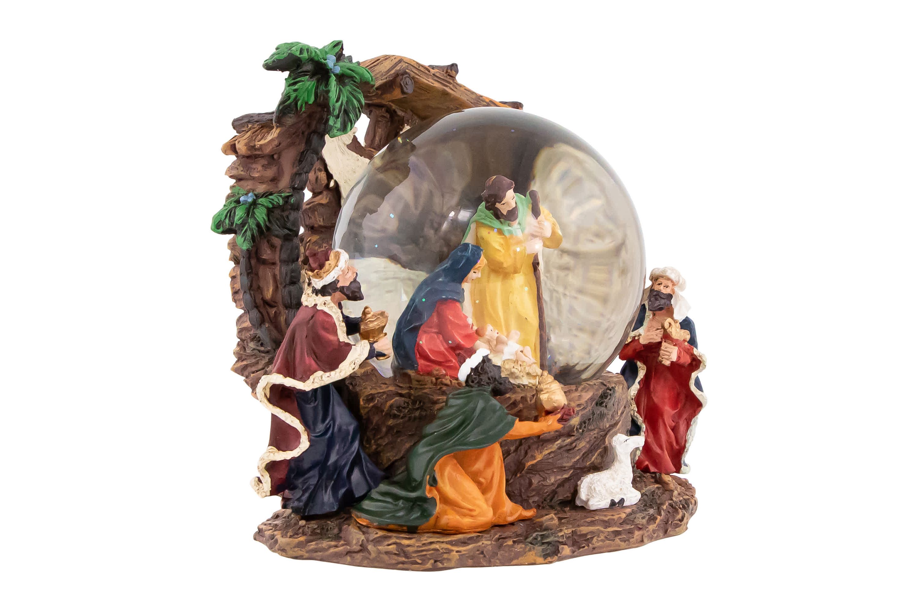 Holy Family Christmas Nativity Musical Water Globe - 6.75"