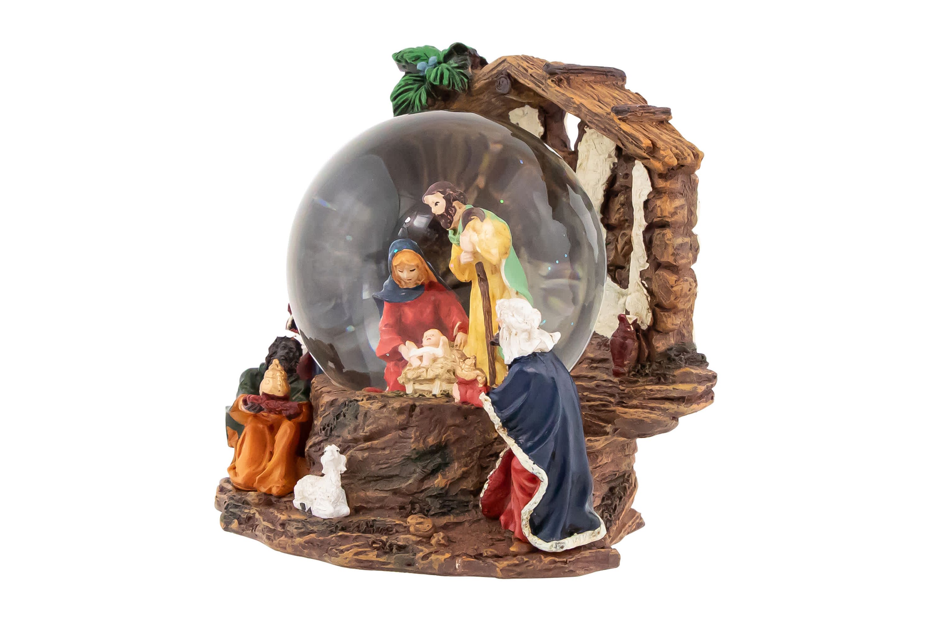 Holy Family Christmas Nativity Musical Water Globe - 6.75"