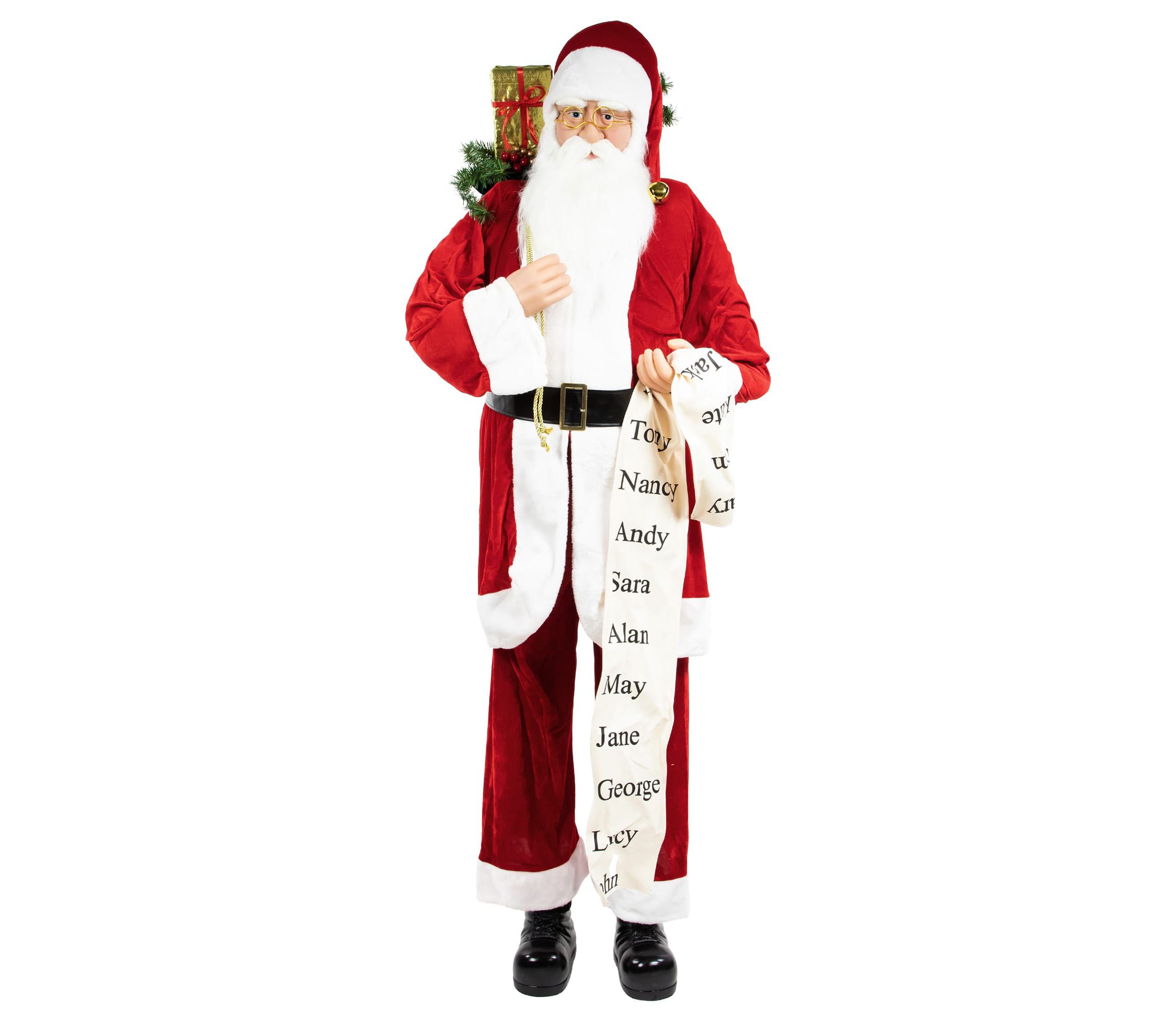 72inch Red and White Santa Claus with Naughty or Nice List Christmas Figure